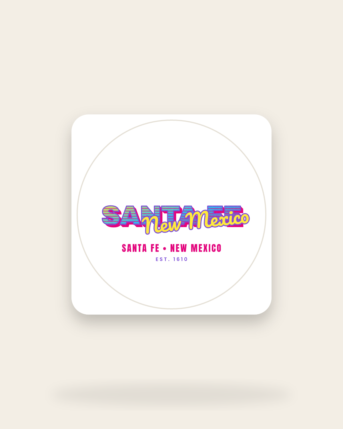 Santa Fe Music TV Kiss-Cut Sticker in White