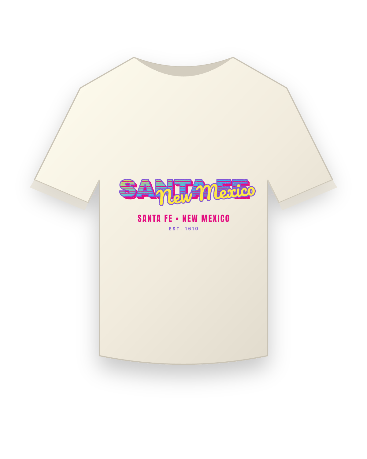Santa Fe Music TV Vintage Wash Tee in Ivory