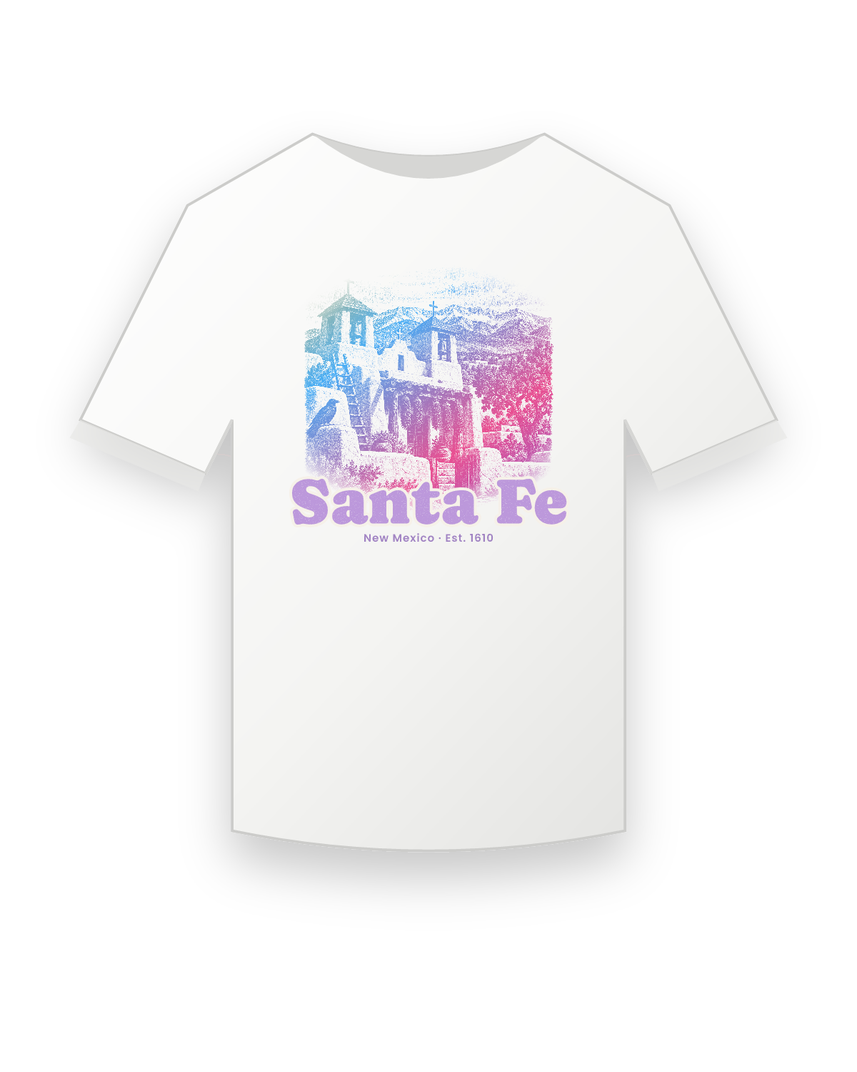 Santa Fe Adobe Church Youth Tee in White