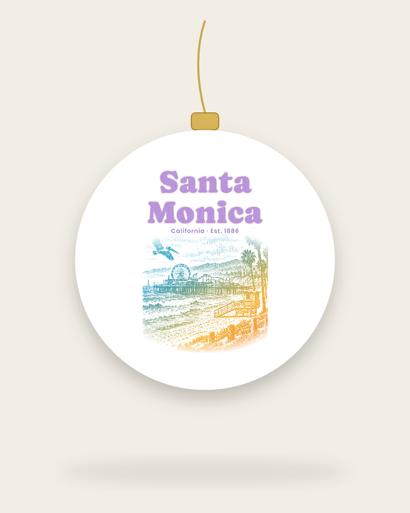 Santa Monica Pier Ferris Wheel Ceramic Ornament