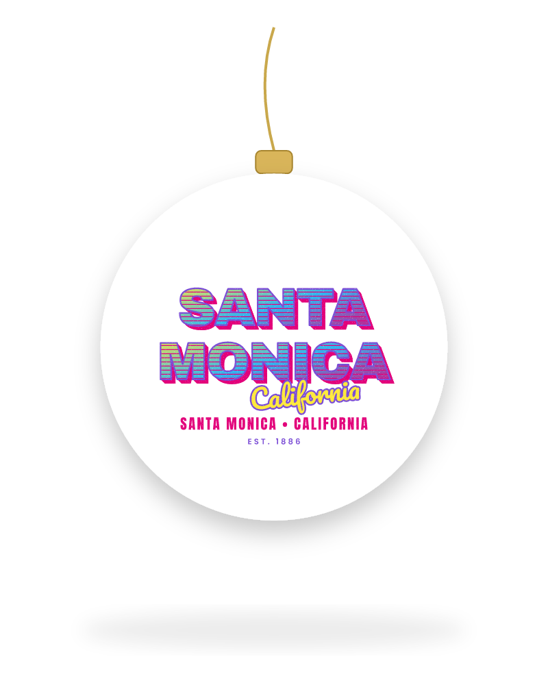 Santa Monica Music TV Ceramic Ornament