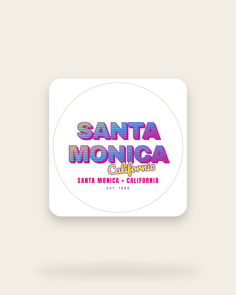 Santa Monica Music TV Kiss-Cut Sticker