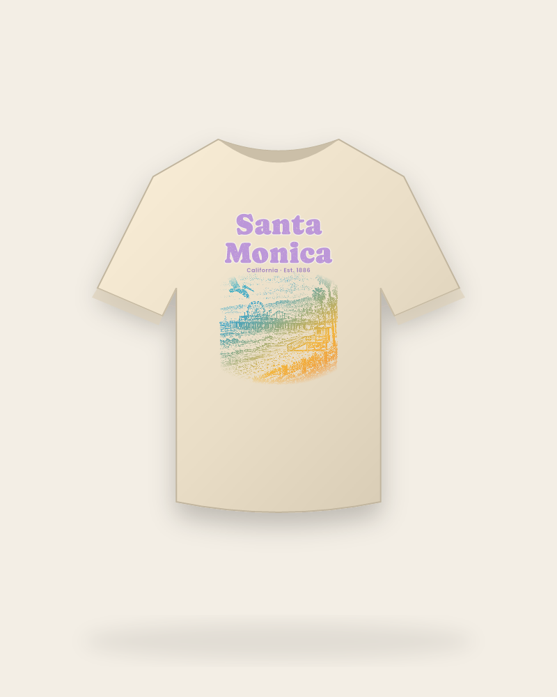Santa Monica Pier Ferris Wheel Organic Cotton Tee