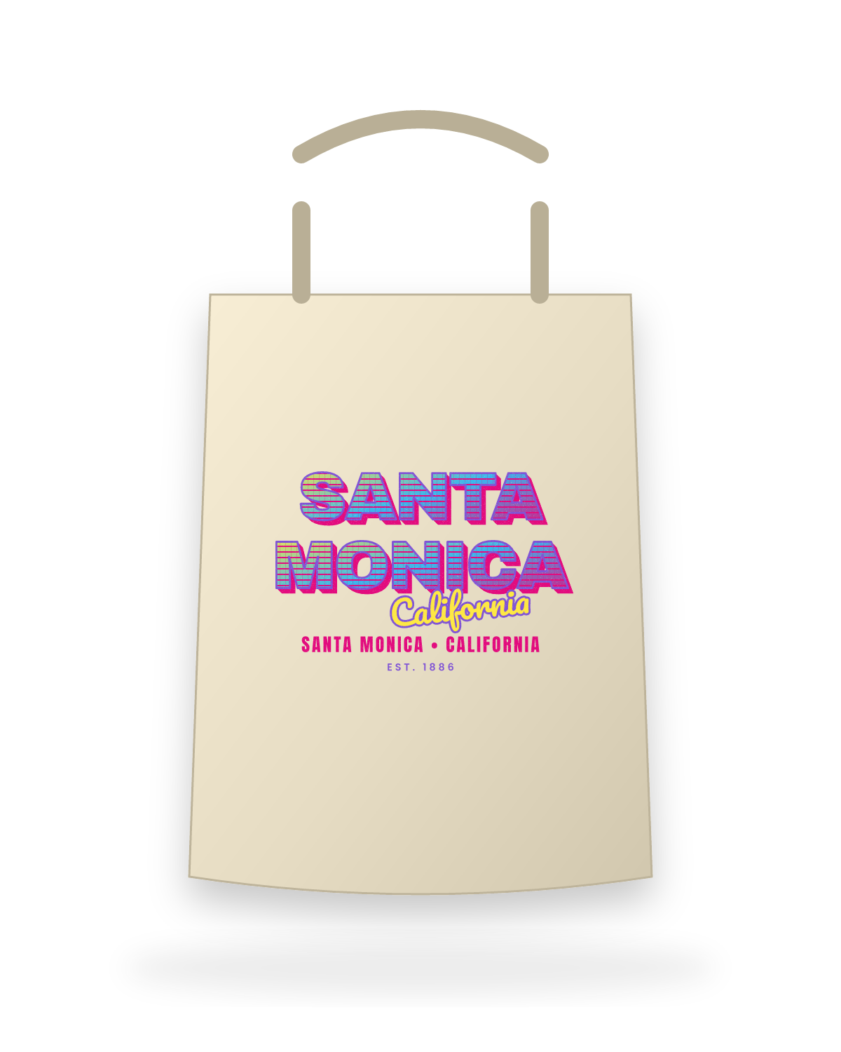 Santa Monica Music TV Canvas Tote in Beige