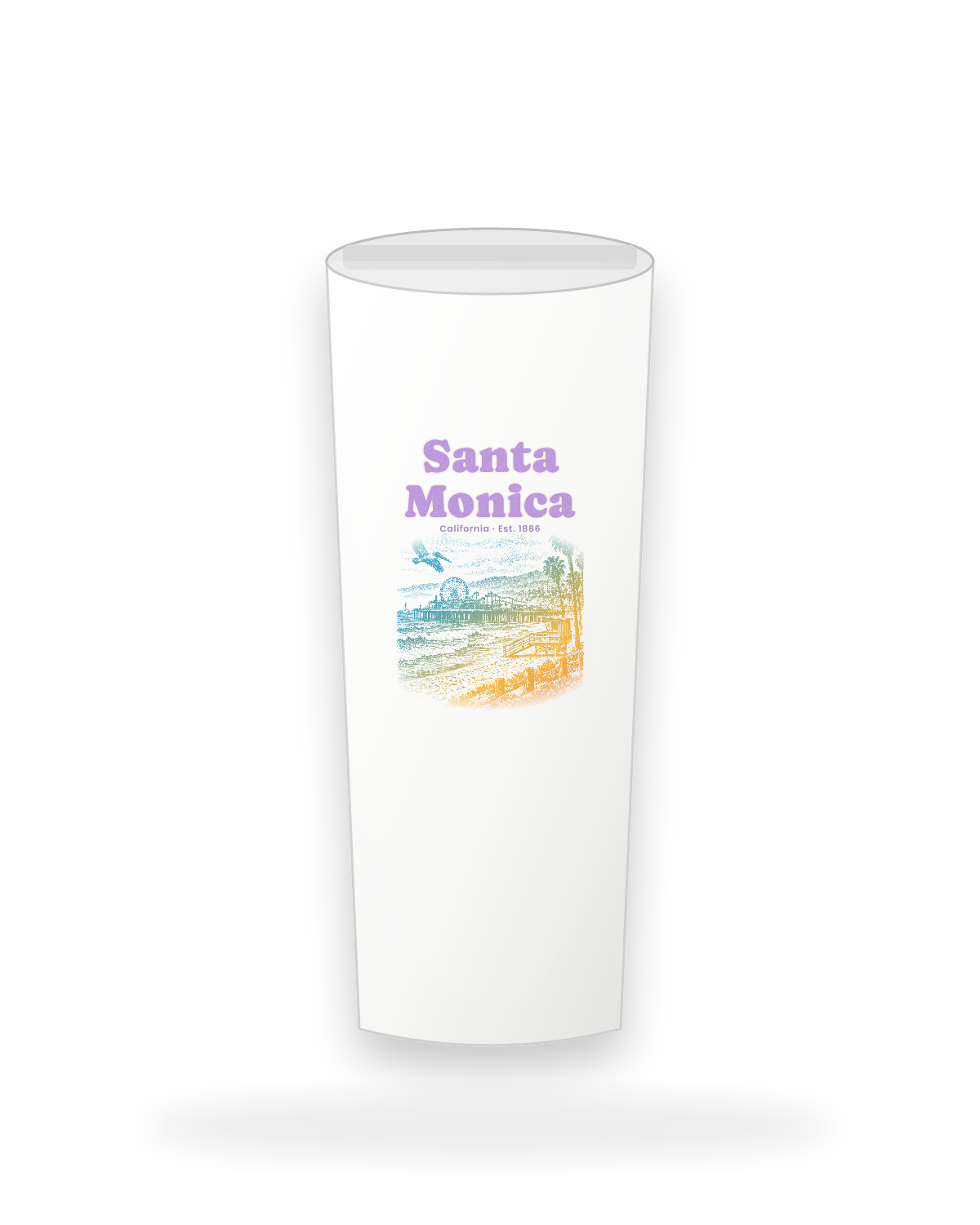 Santa Monica Pier Ferris Wheel Insulated Tumbler 20oz in White