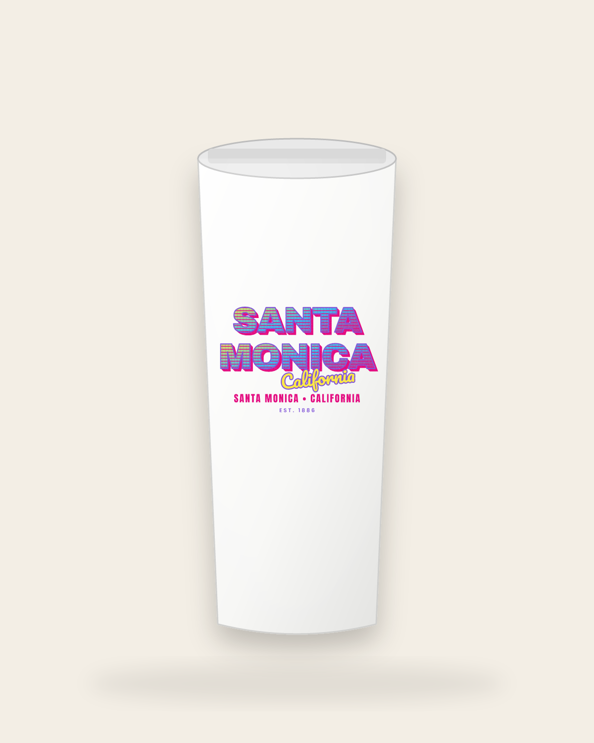 Santa Monica Music TV Insulated Tumbler 20oz in White