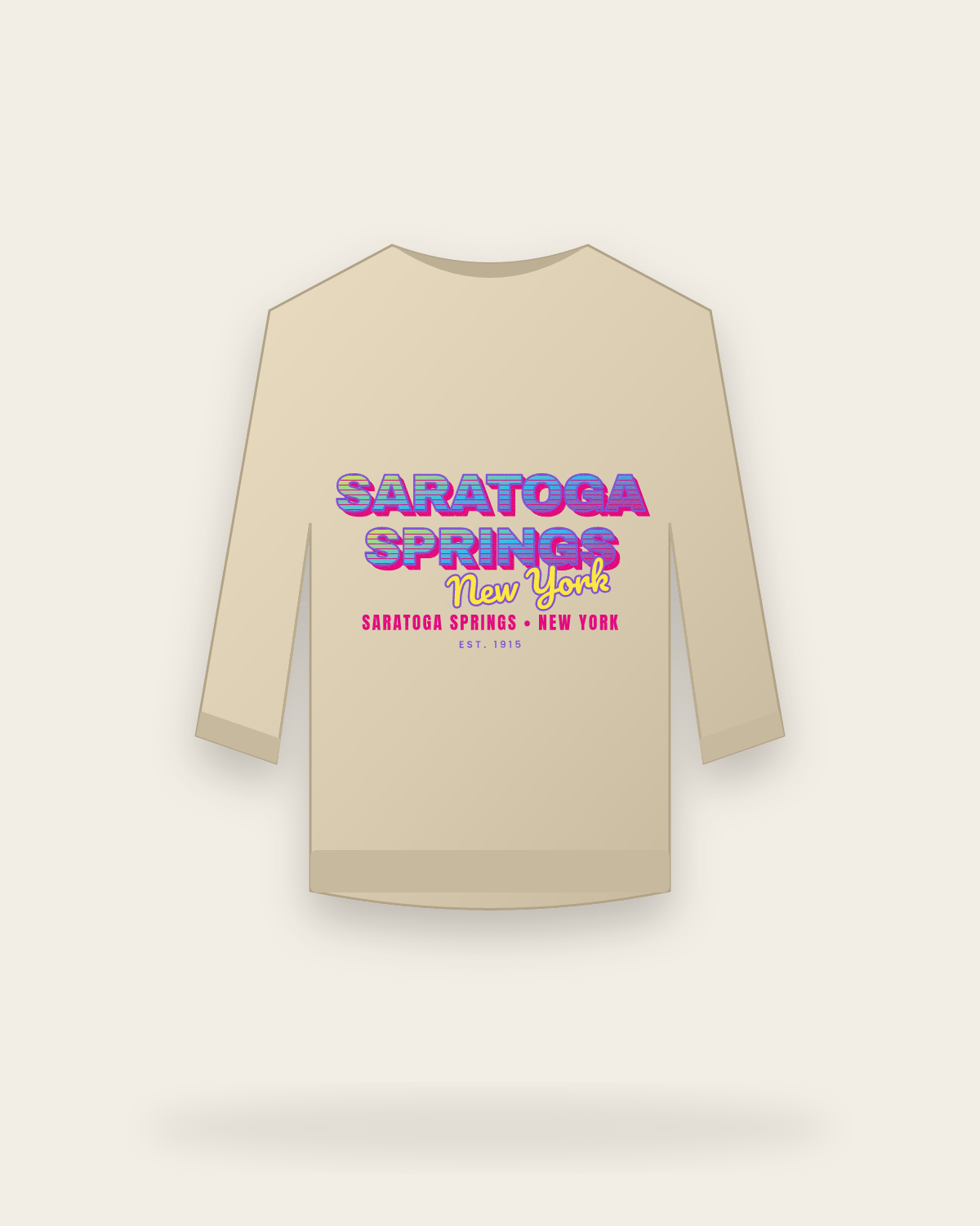 Saratoga Springs Music TV Crewneck Sweatshirt in Sand