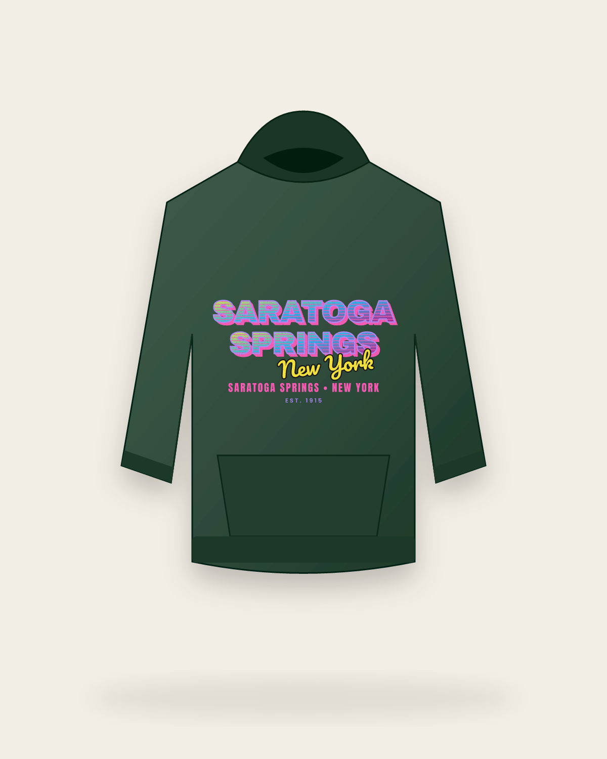 Saratoga Springs Music TV Hooded Sweatshirt in Forest Green