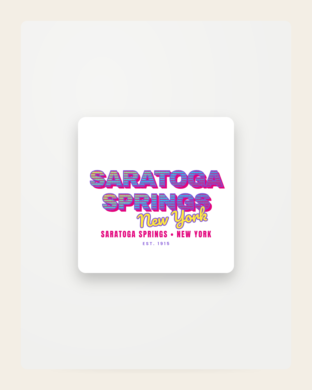 Saratoga Springs Music TV Fridge Magnet in White