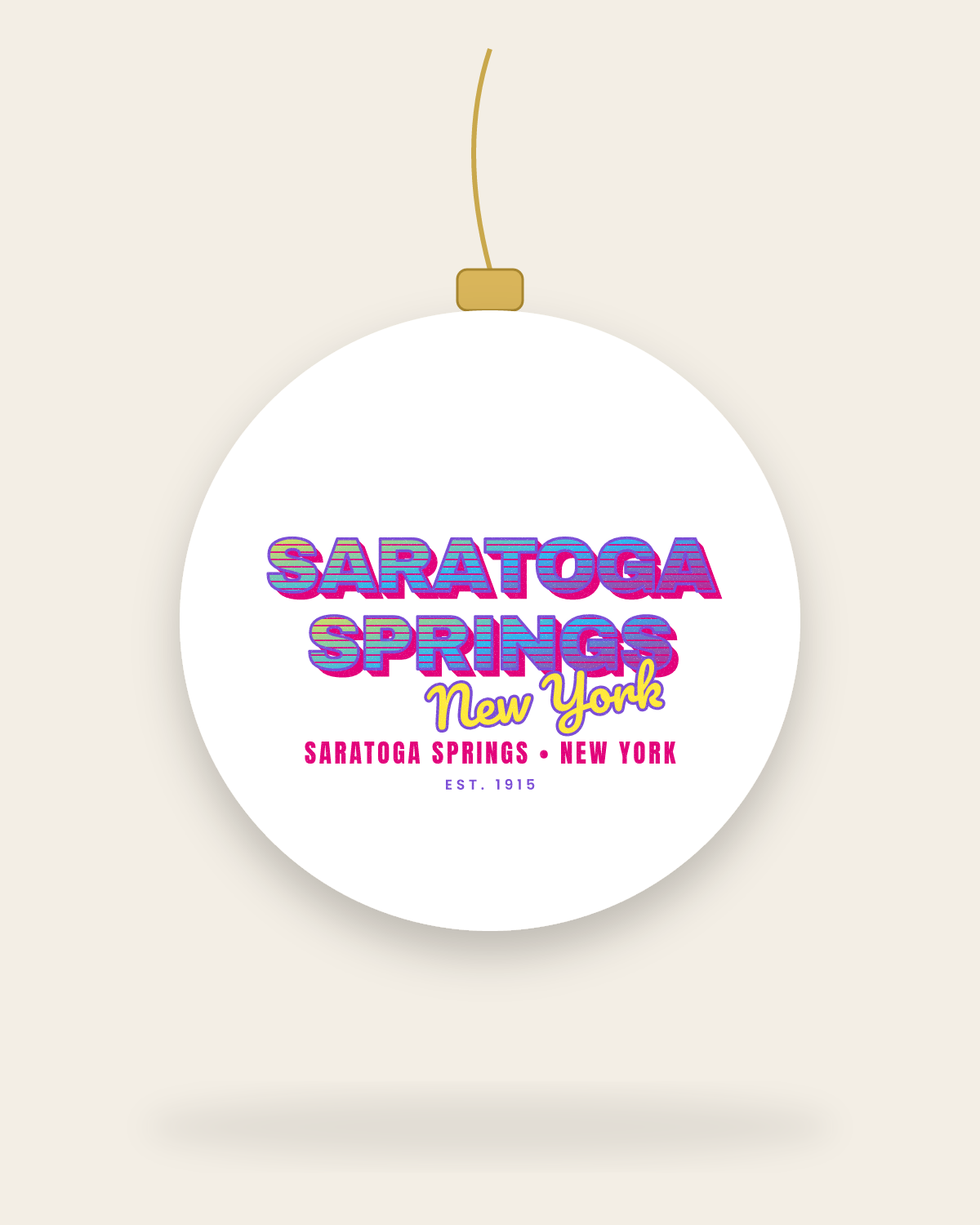 Saratoga Springs Music TV Ceramic Ornament in White
