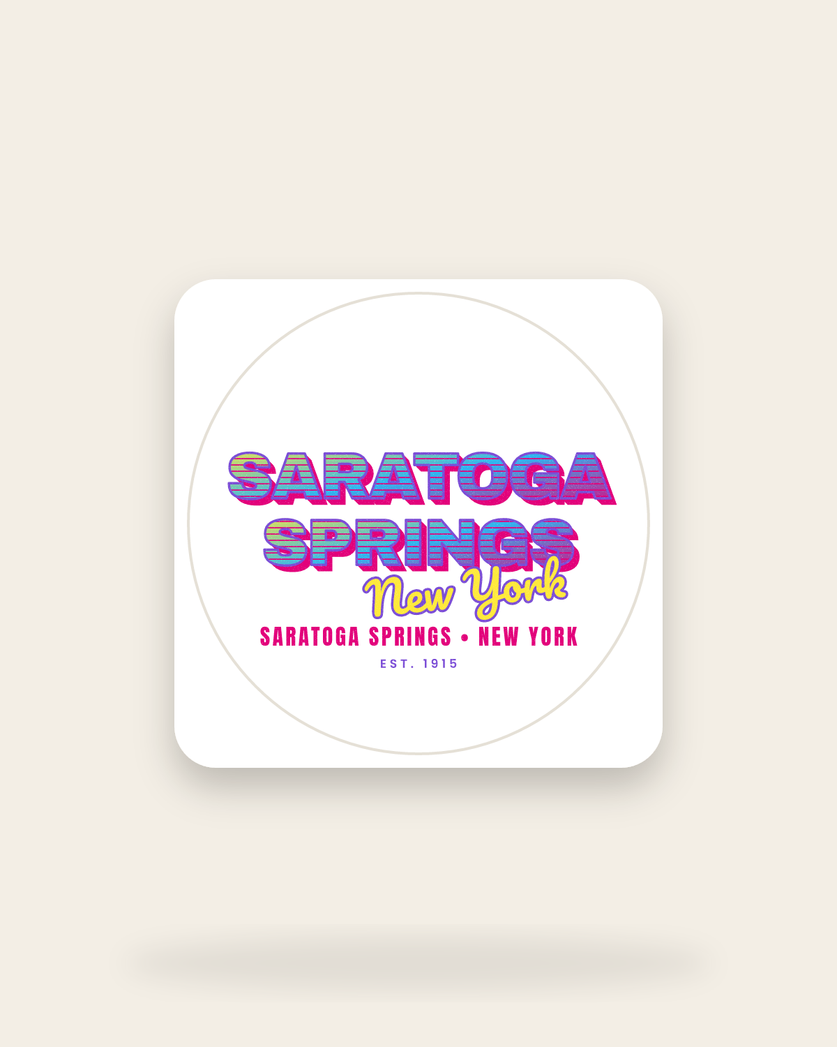 Saratoga Springs Music TV Kiss-Cut Sticker in White