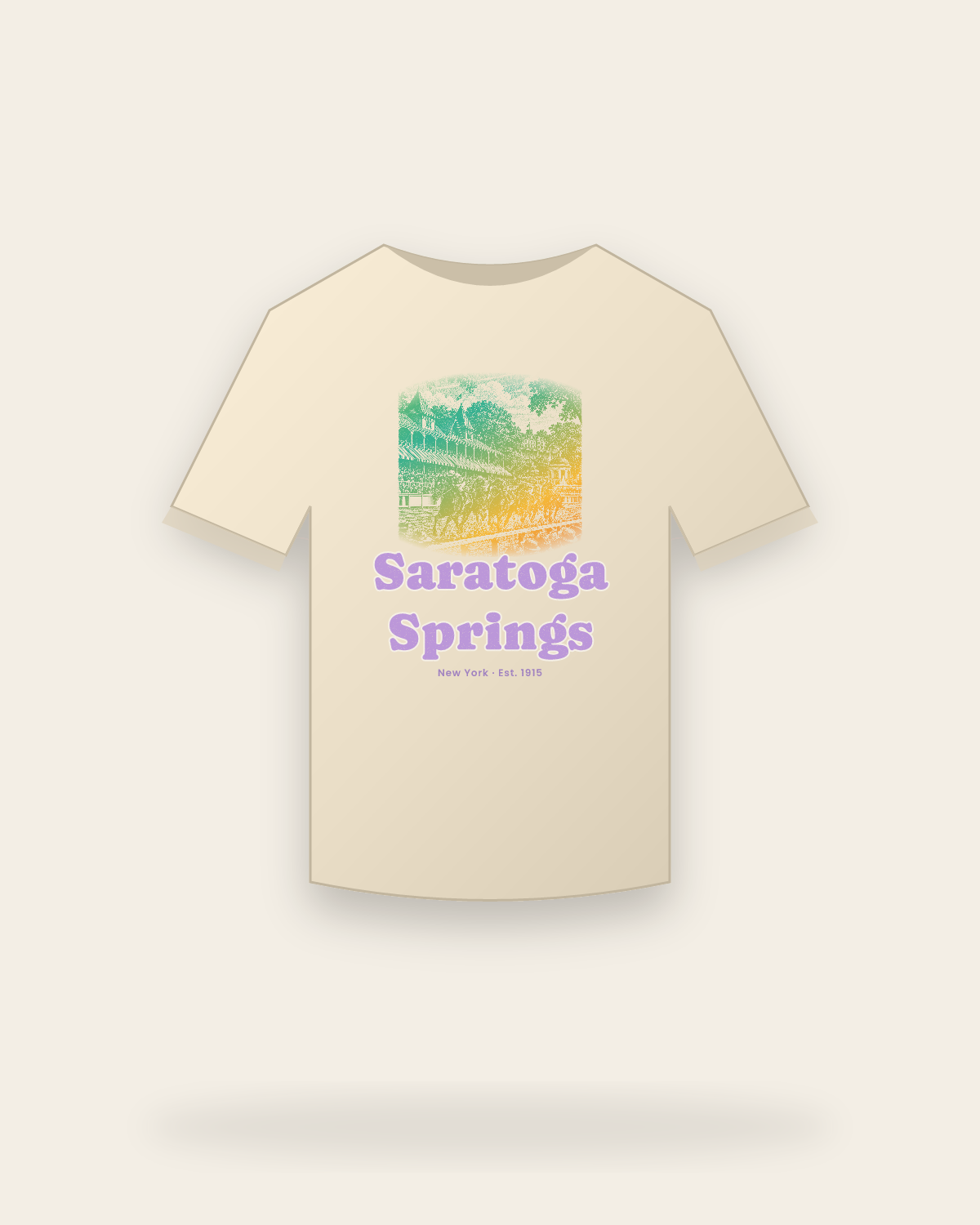 Saratoga Springs Homestretch Classic Tee in Natural