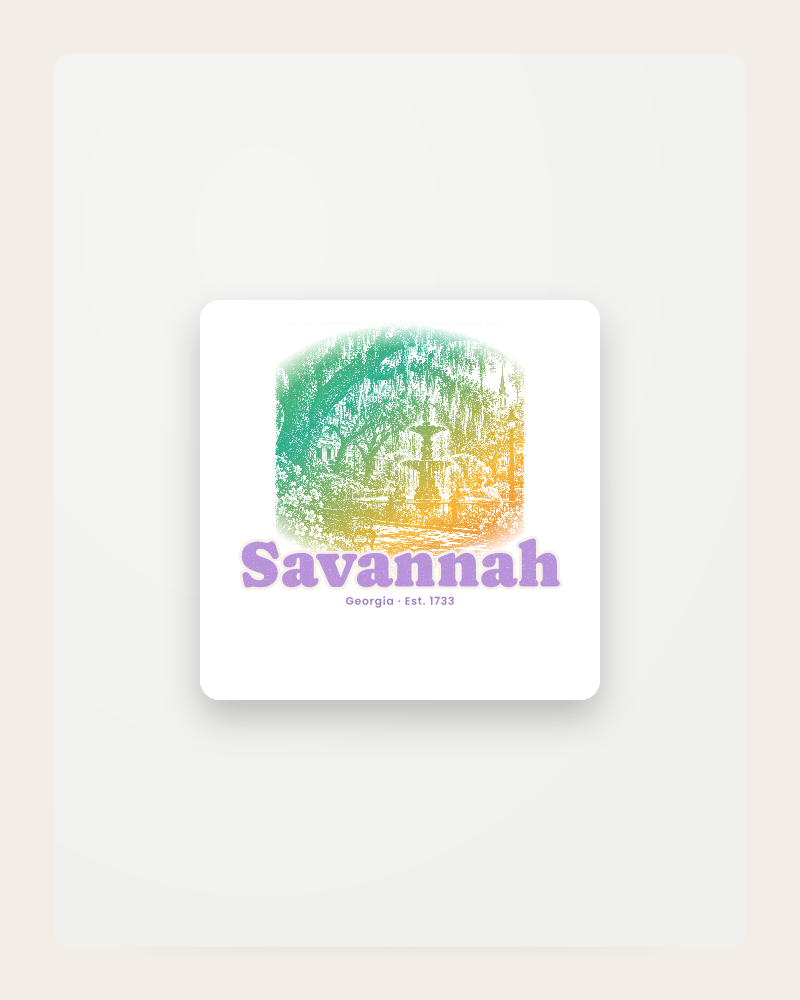Savannah Moss & Fountain Fridge Magnet