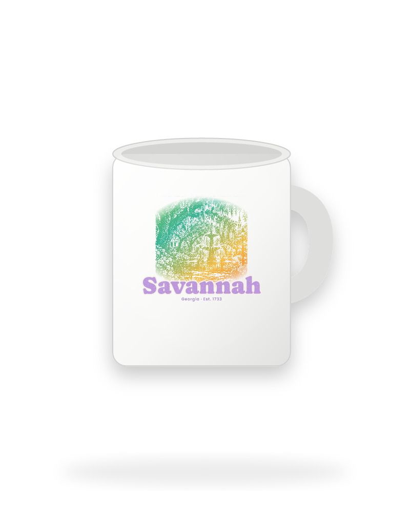 Savannah Moss & Fountain Ceramic Mug 11oz