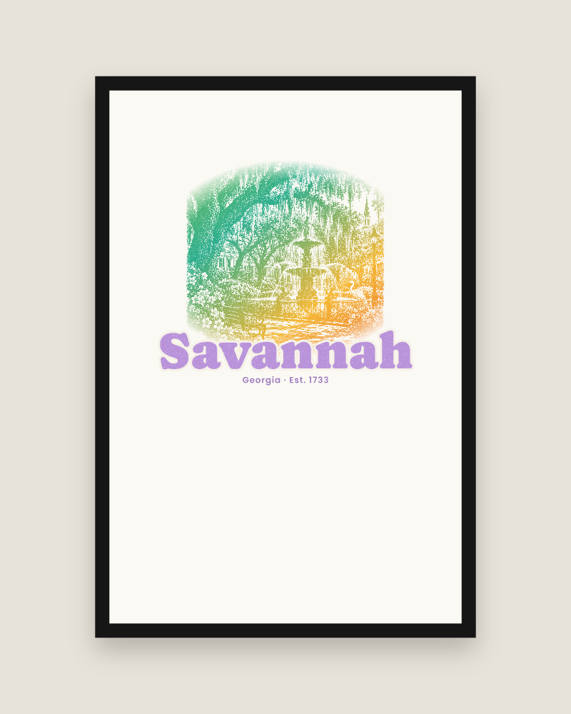 Savannah Moss & Fountain Matte Poster