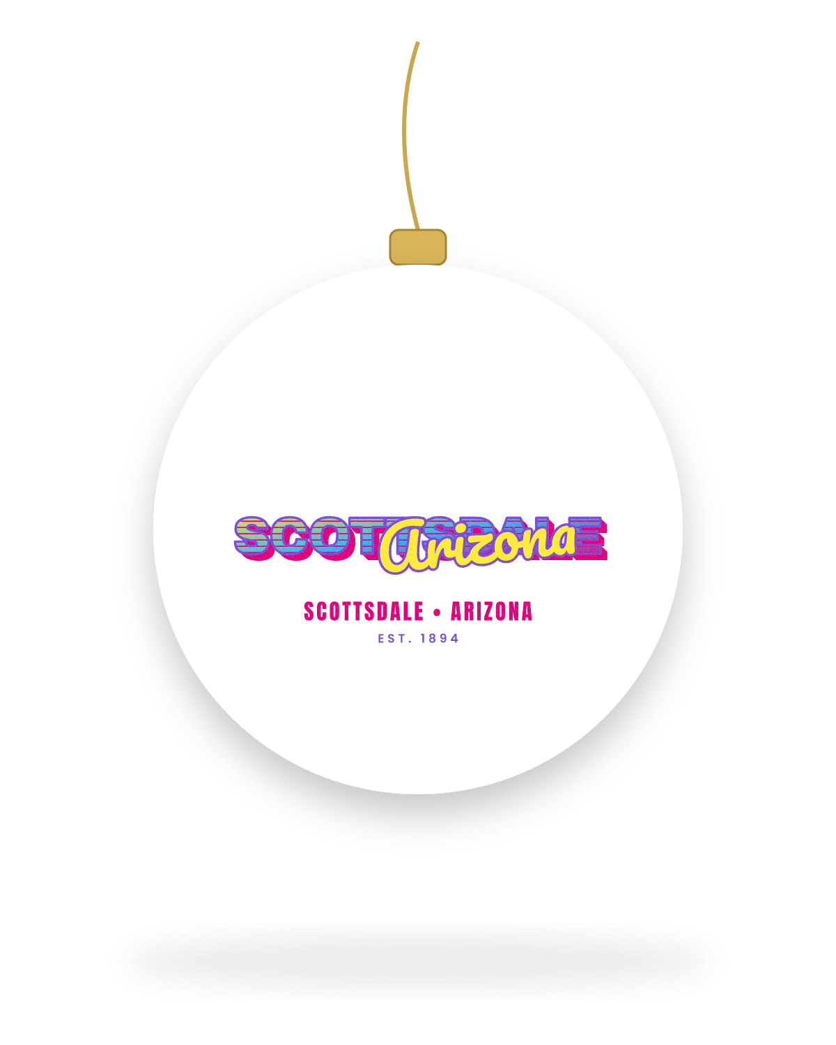 Scottsdale Music TV Ceramic Ornament in White
