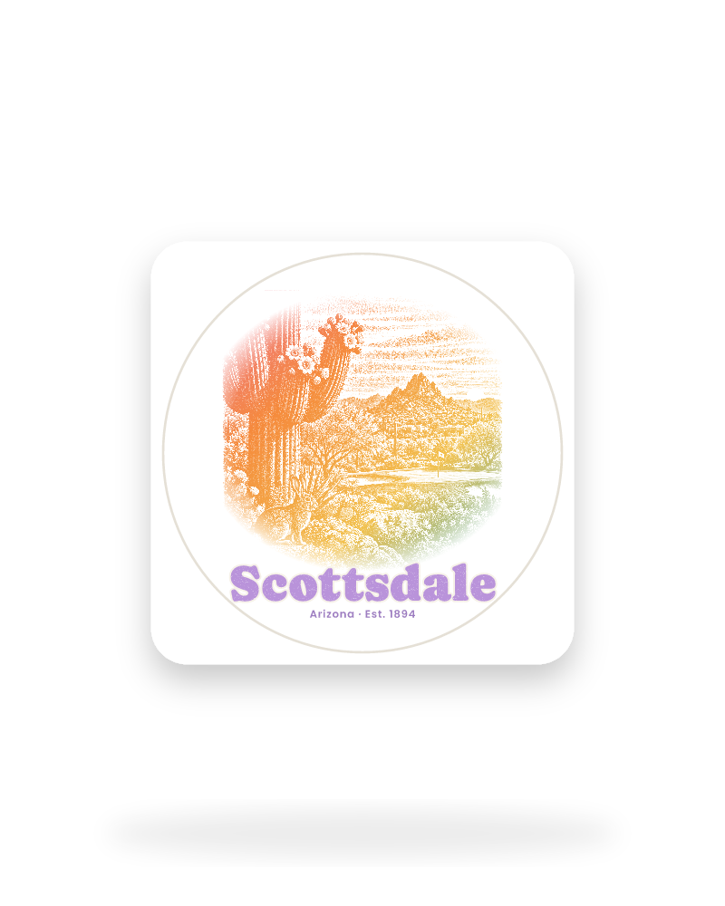 Scottsdale Saguaro Cottontail Kiss-Cut Sticker