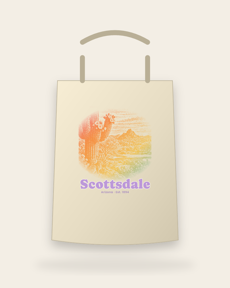 Scottsdale Saguaro Cottontail Canvas Tote
