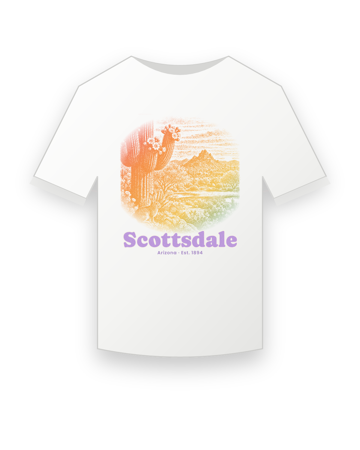 Scottsdale Saguaro Cottontail Youth Tee in White