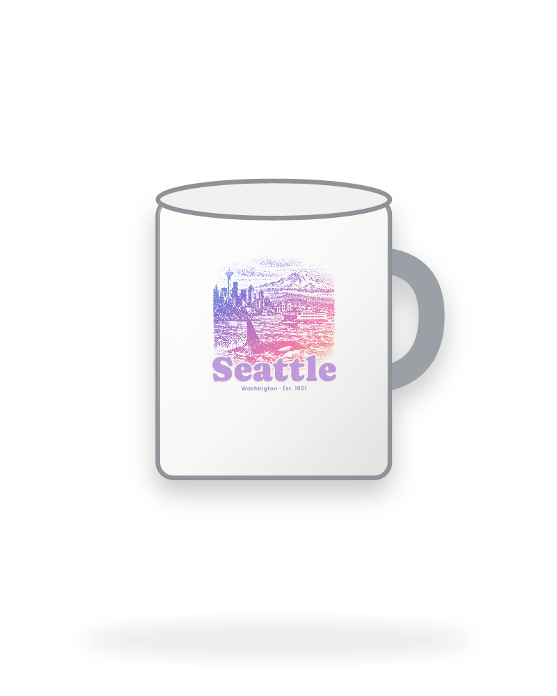 Seattle Sound Orca Enamel Camp Mug