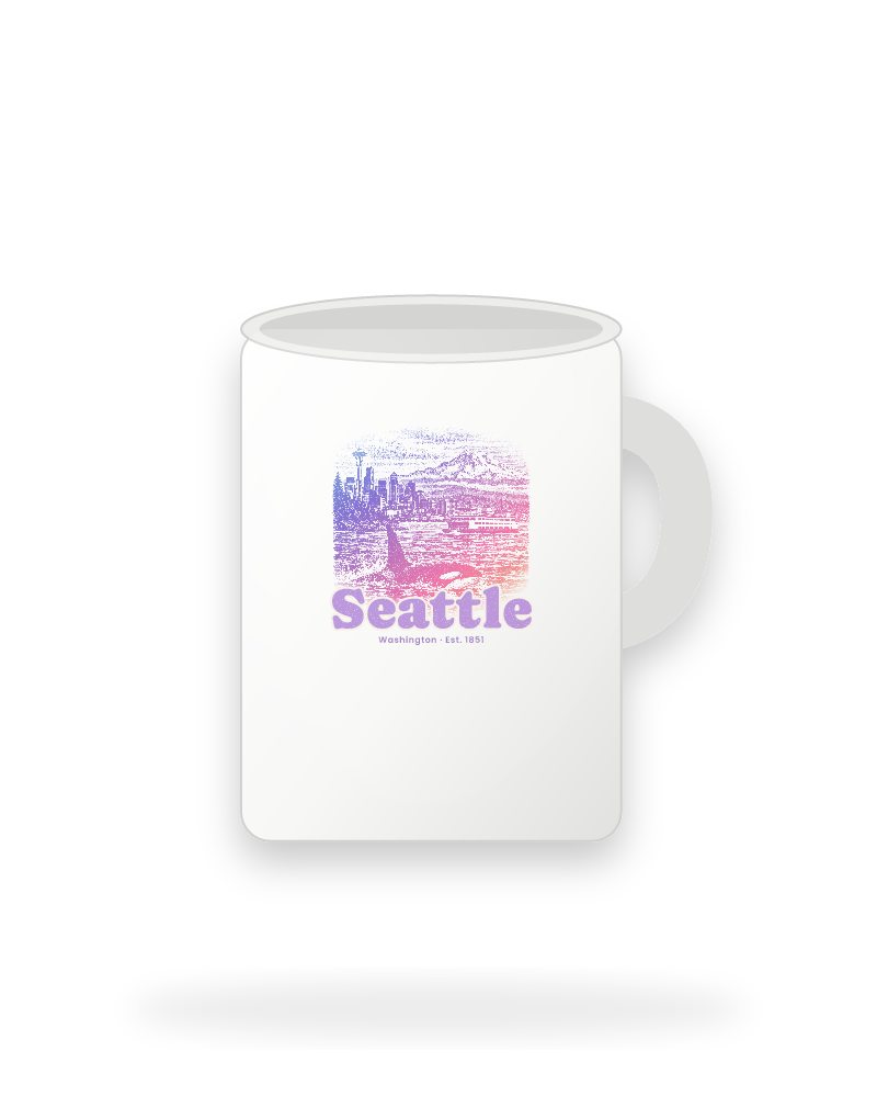 Seattle Sound Orca Ceramic Mug 15oz