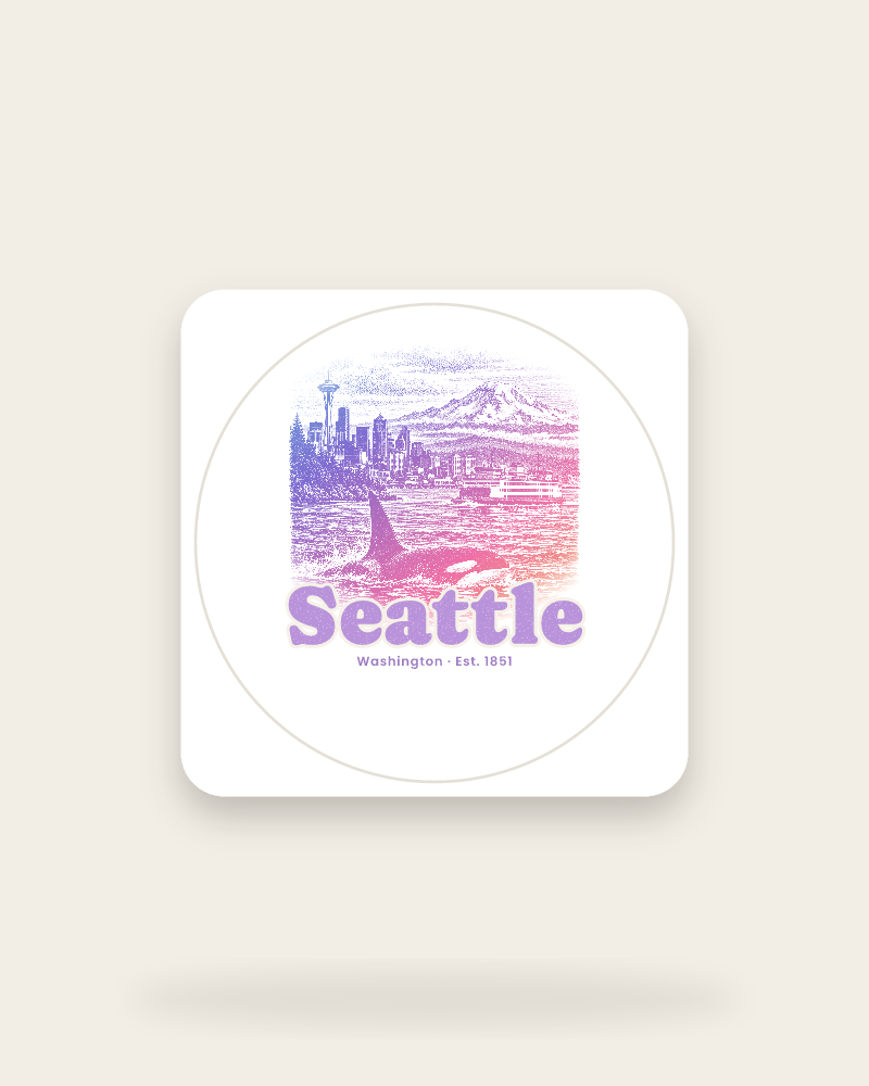 Seattle Sound Orca Kiss-Cut Sticker