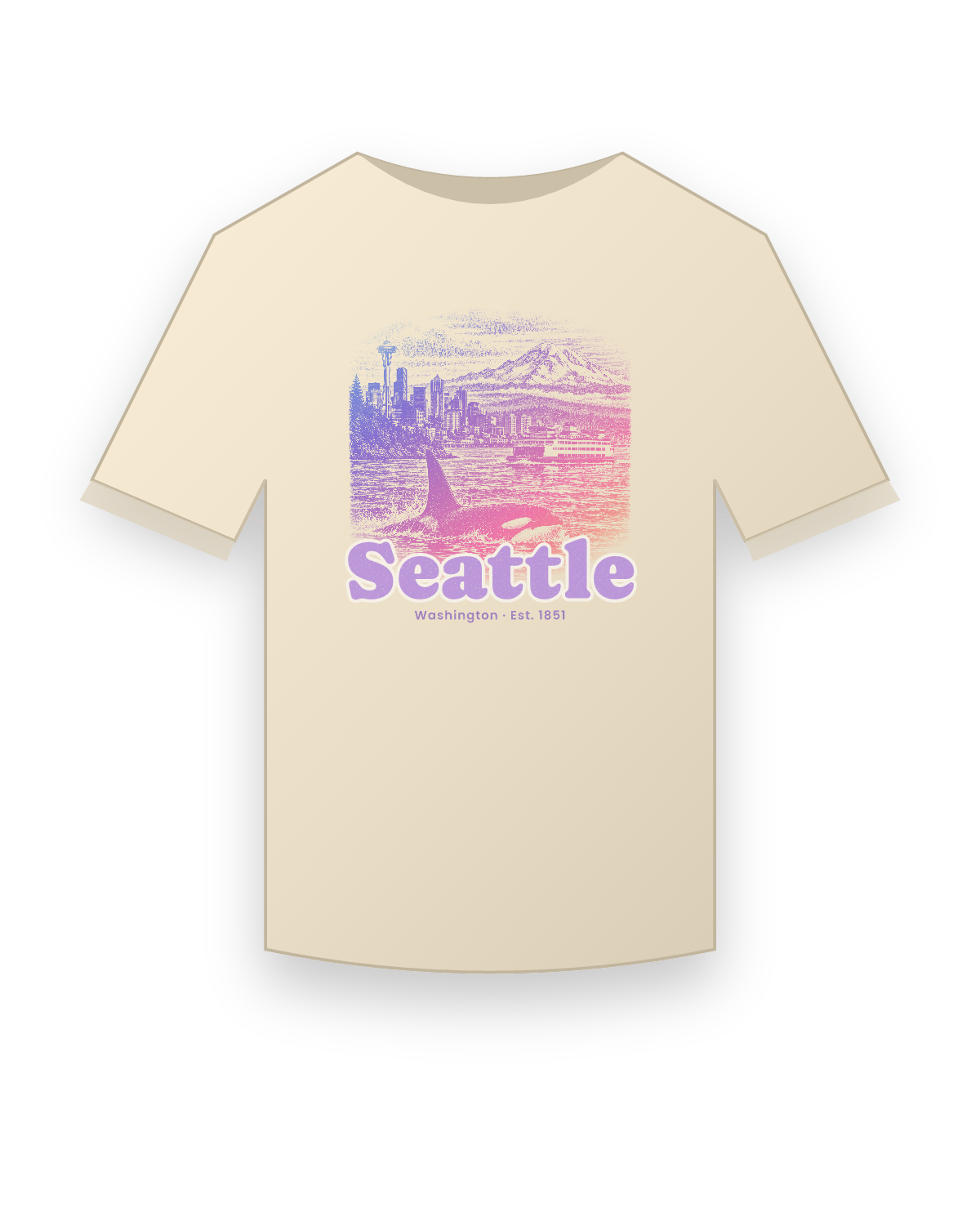 Seattle Sound Orca Classic Tee in Natural