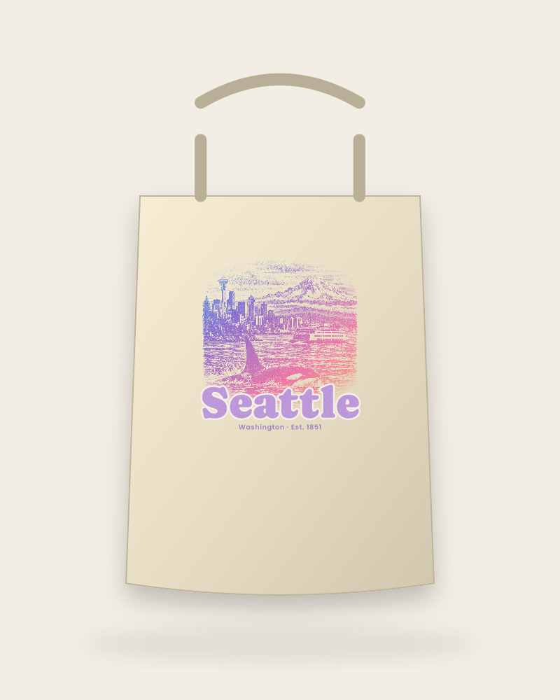 Seattle Sound Orca Canvas Tote