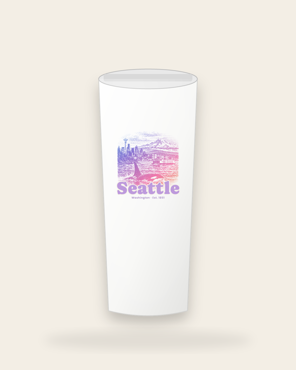 Seattle Sound Orca Insulated Tumbler 20oz in White