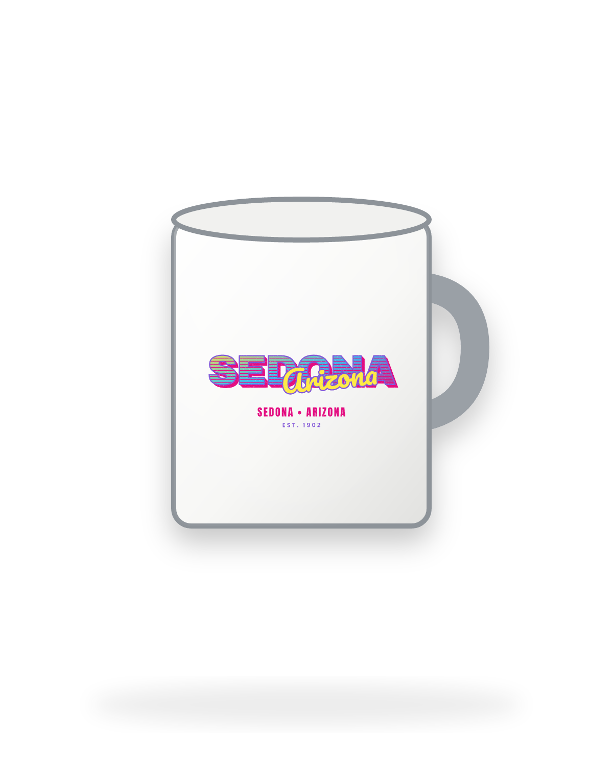 Sedona Music TV Enamel Camp Mug in White