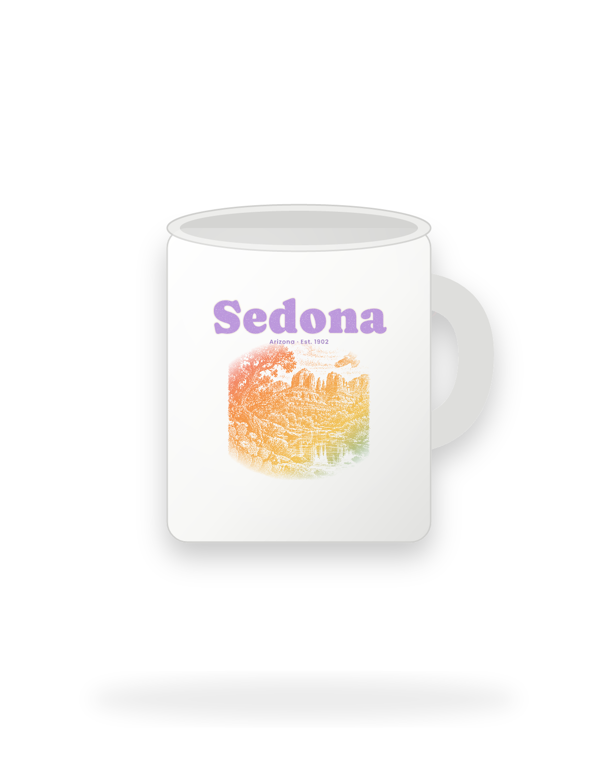 Sedona Cathedral Rock Ceramic Mug 11oz in White