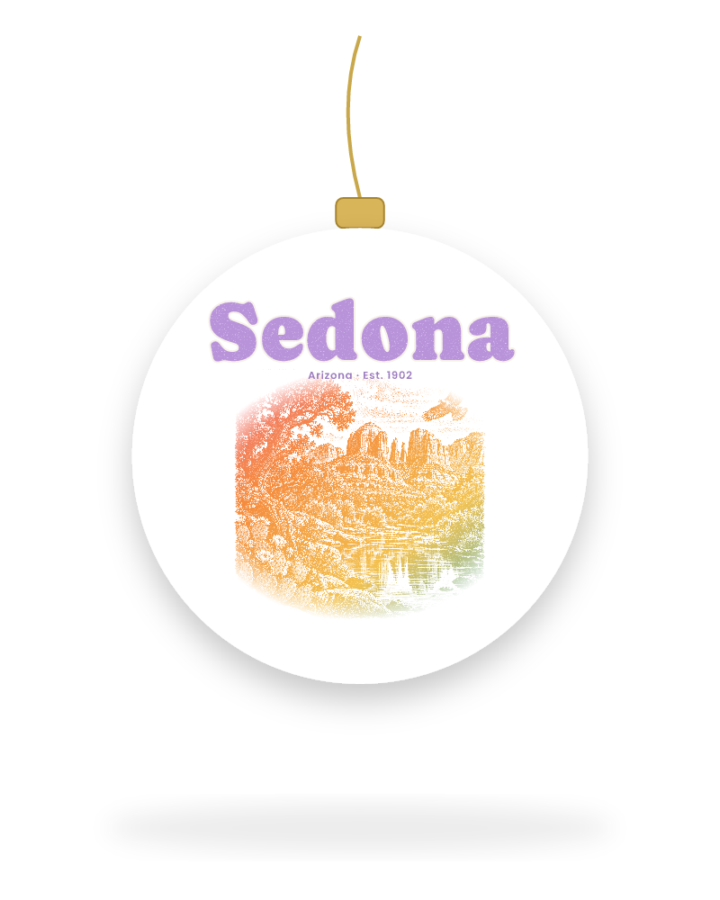 Sedona Cathedral Rock Ceramic Ornament
