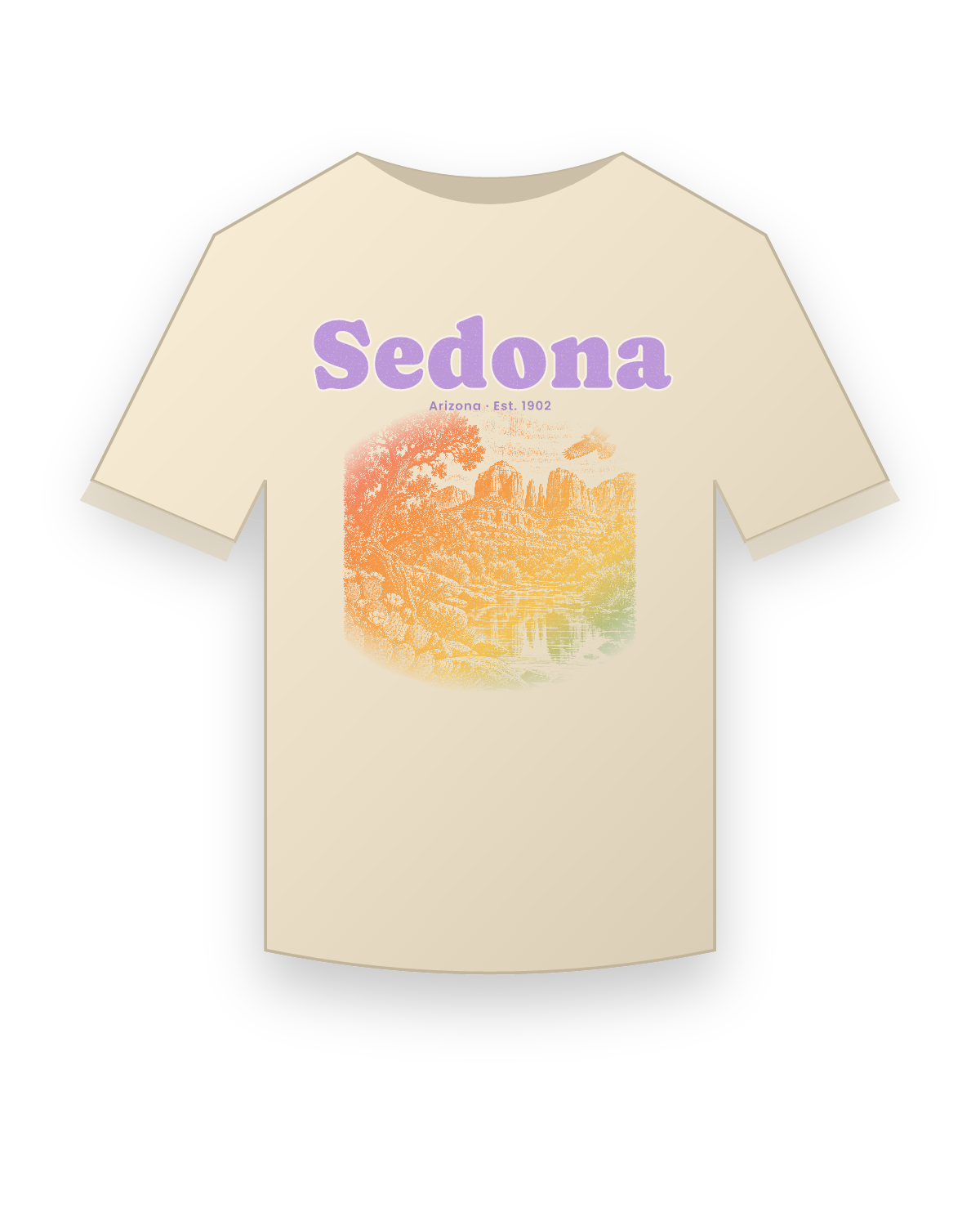 Sedona Cathedral Rock Organic Cotton Tee in Natural