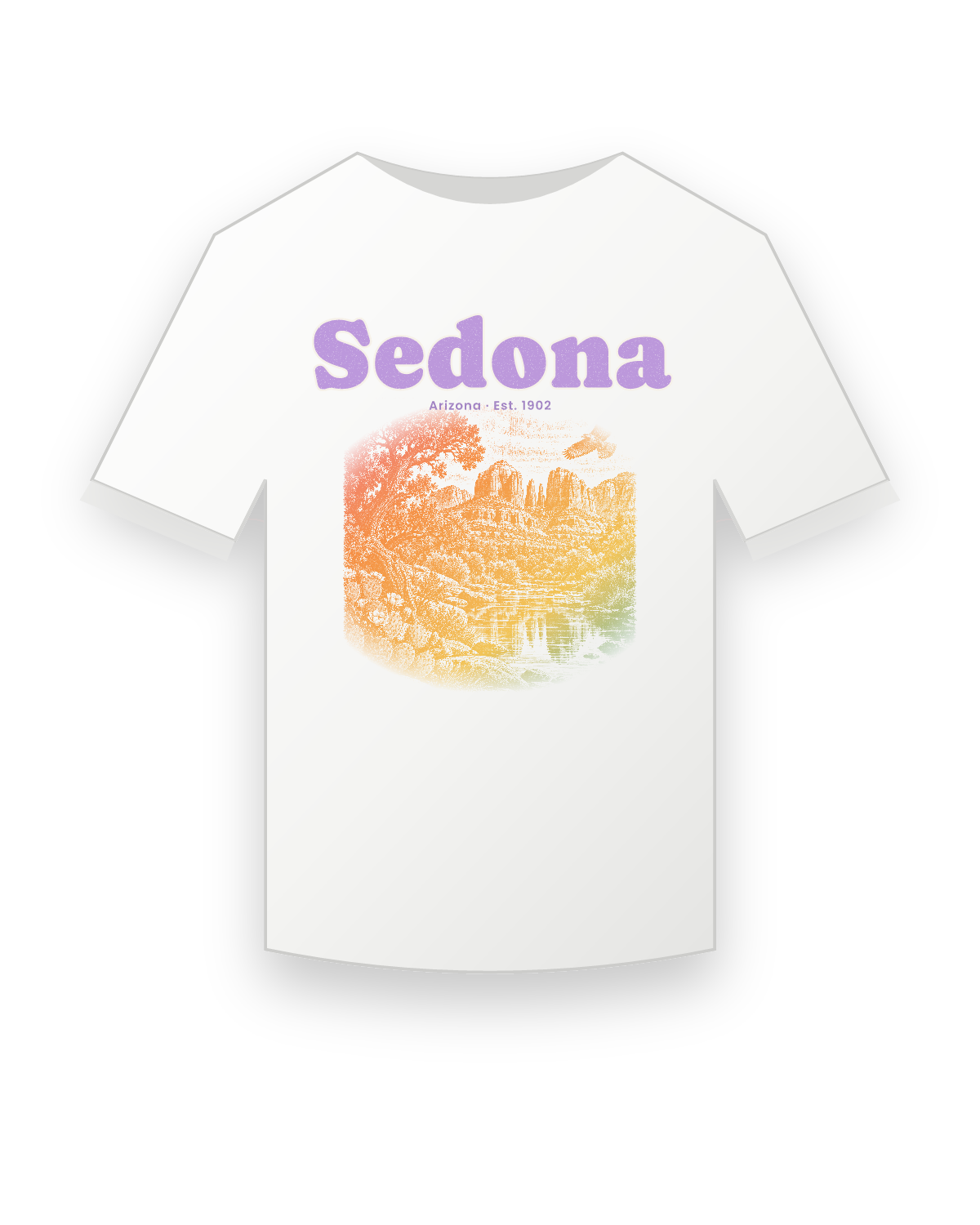 Sedona Cathedral Rock Youth Tee in White