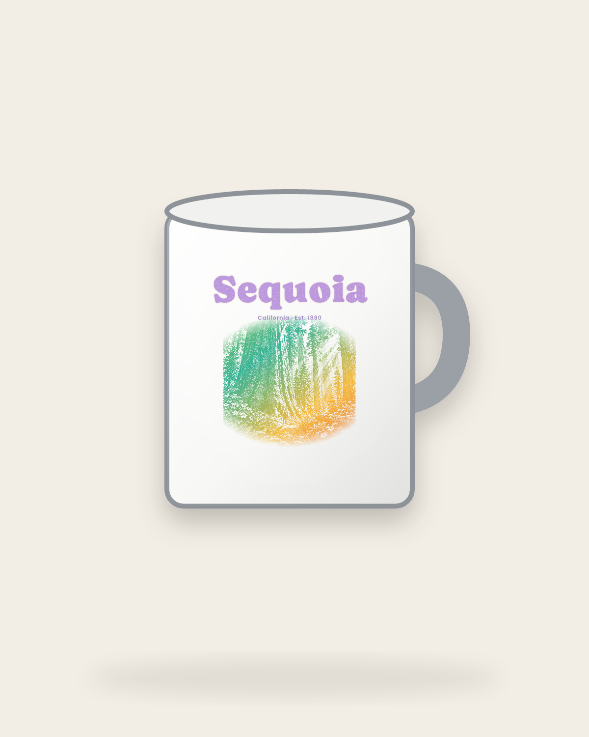 Sequoia Giant Forest Enamel Camp Mug in White