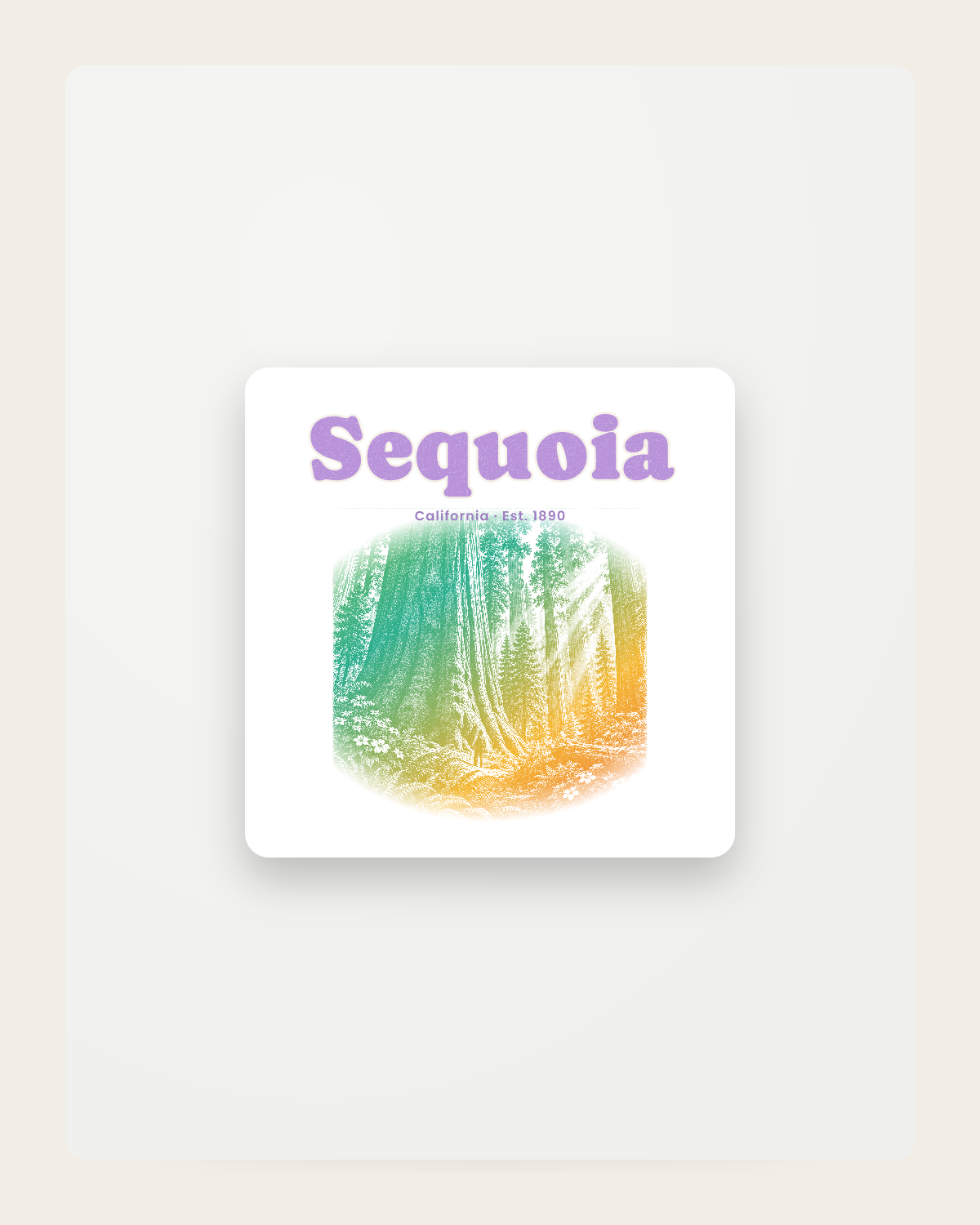 Sequoia Giant Forest Fridge Magnet in White