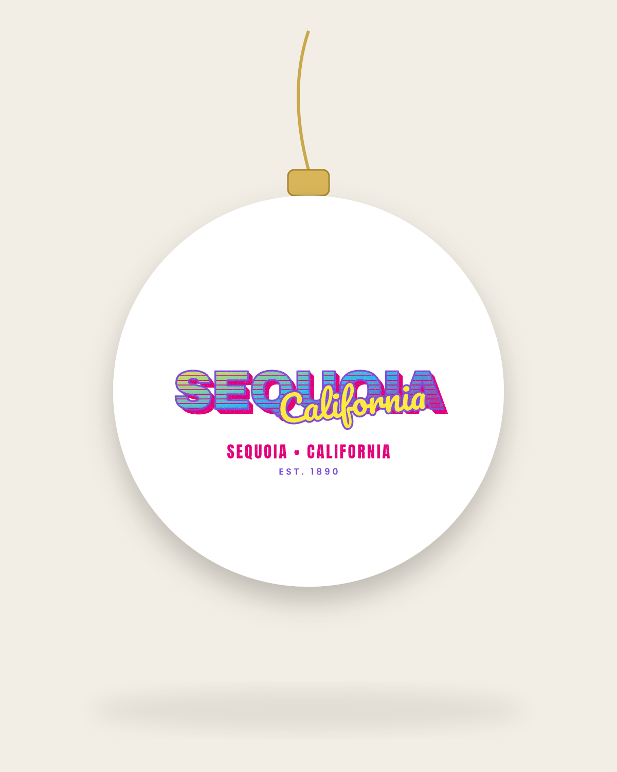 Sequoia Music TV Ceramic Ornament in White