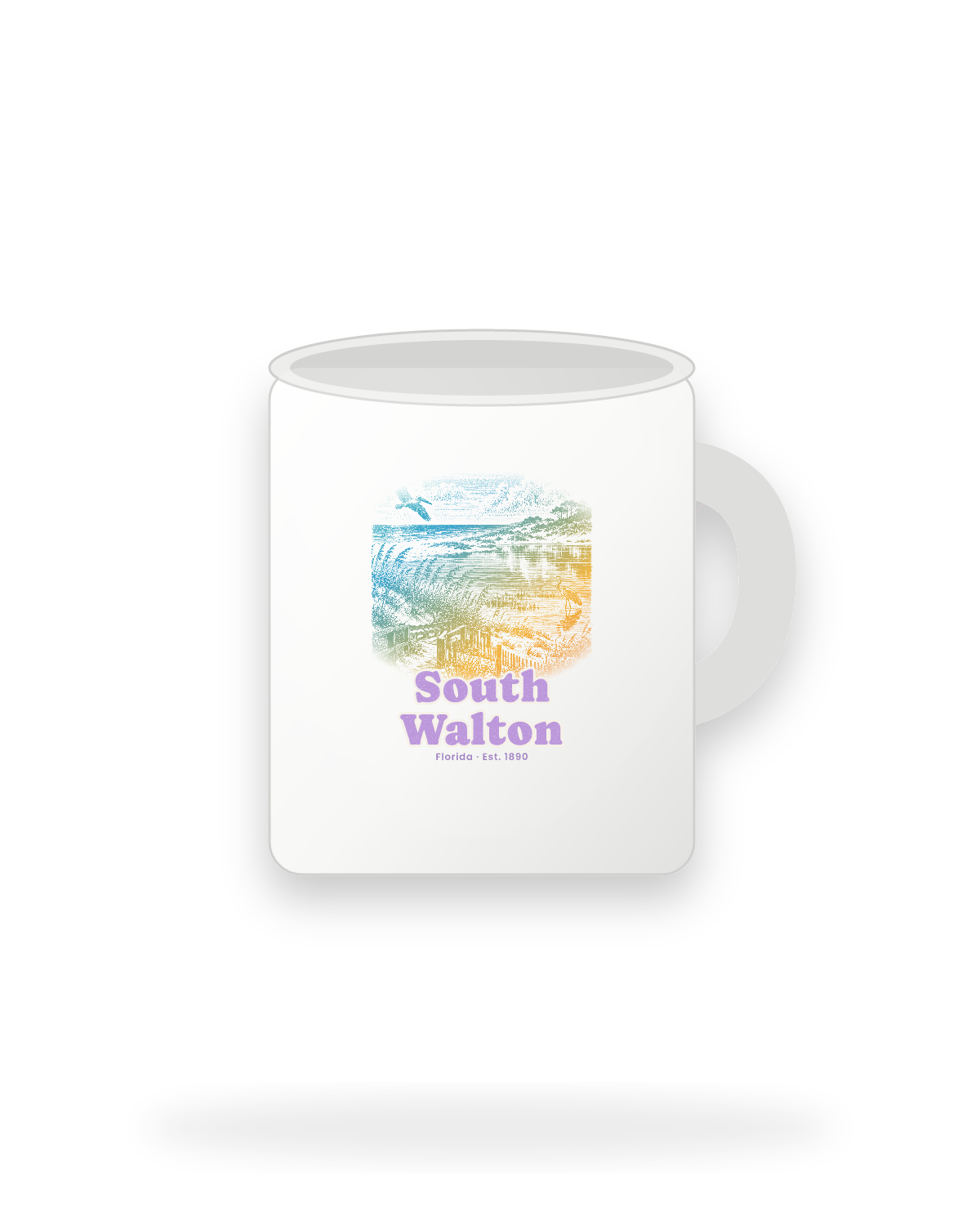 South Walton Dune Lake Ceramic Mug 11oz in White