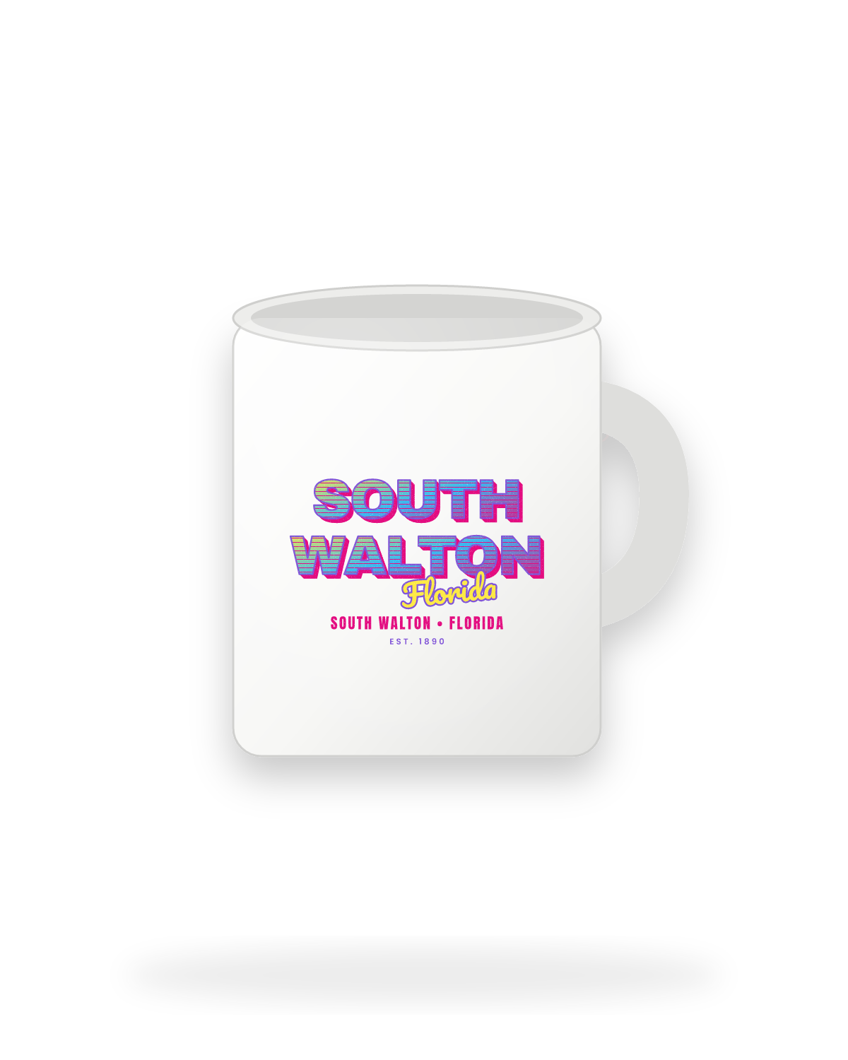 South Walton Music TV Ceramic Mug 11oz in White