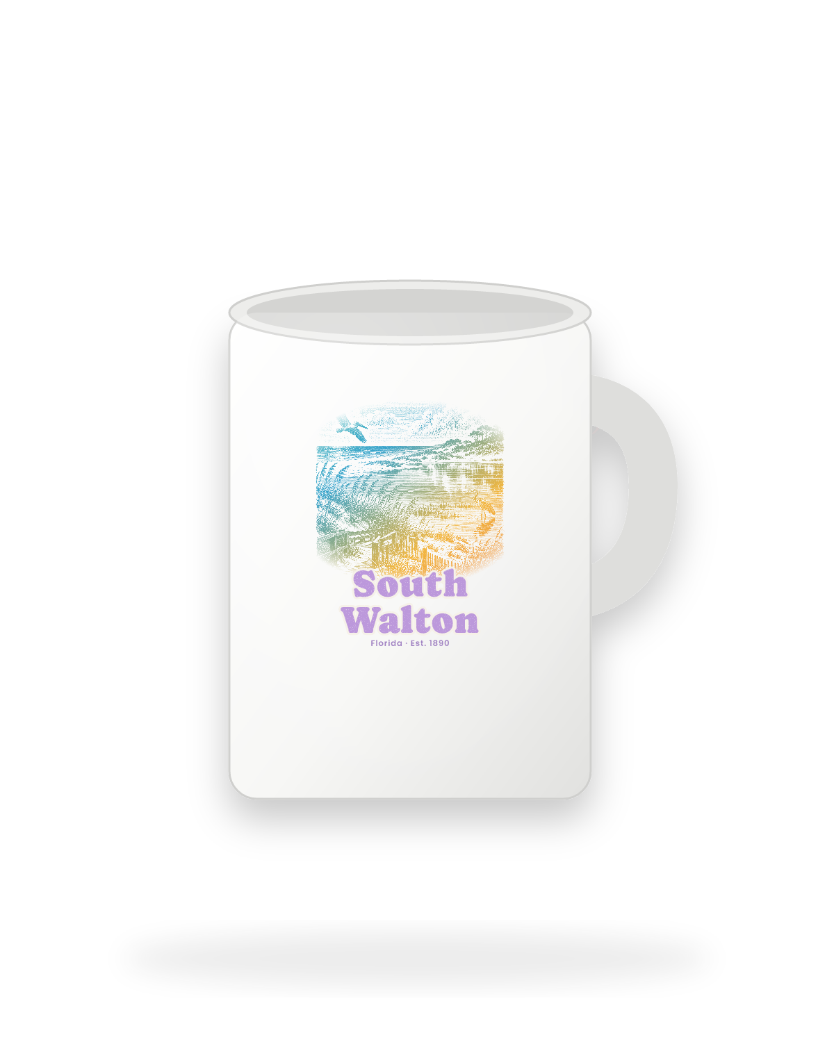 South Walton Dune Lake Ceramic Mug 15oz in White