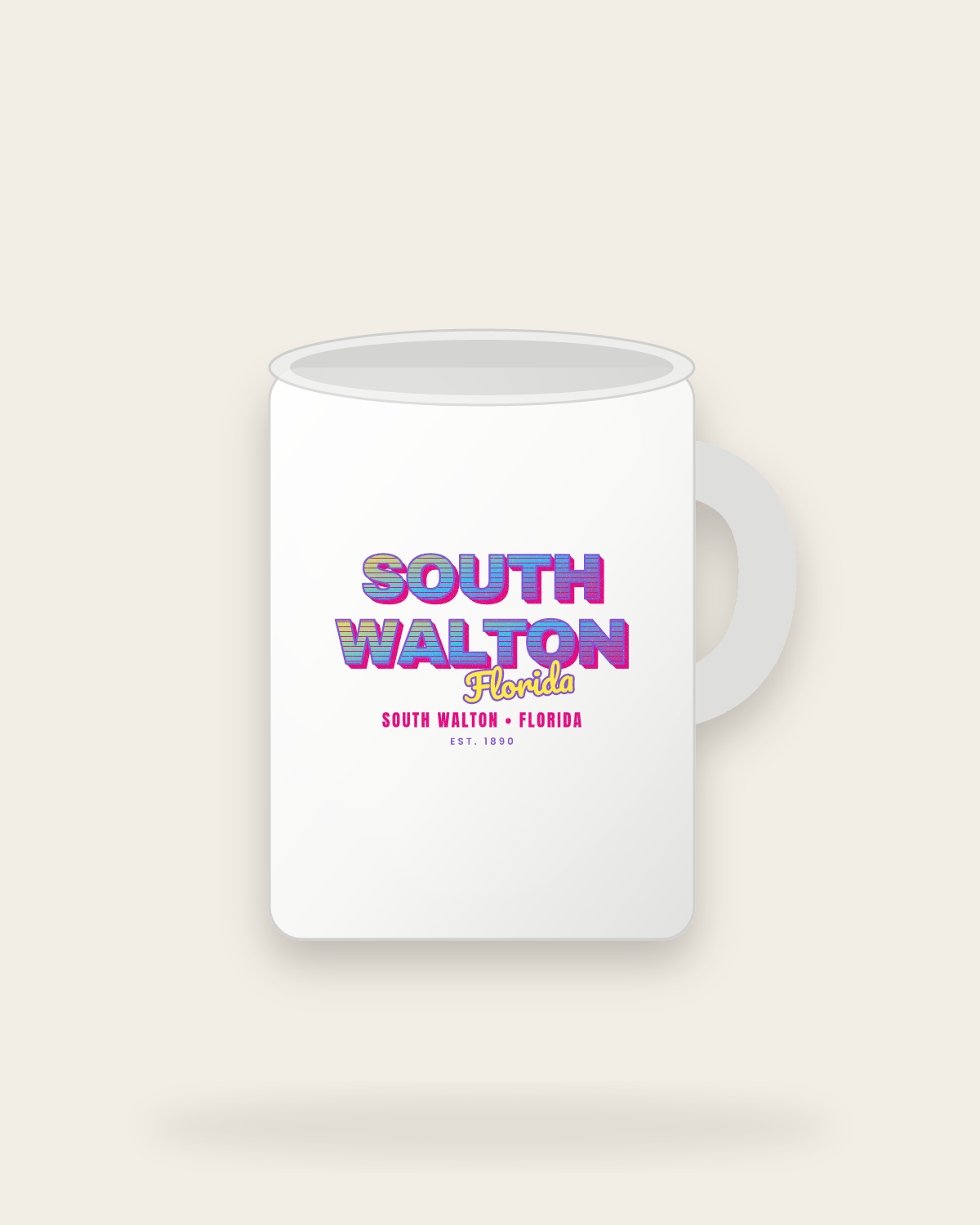 South Walton Music TV Ceramic Mug 15oz in White