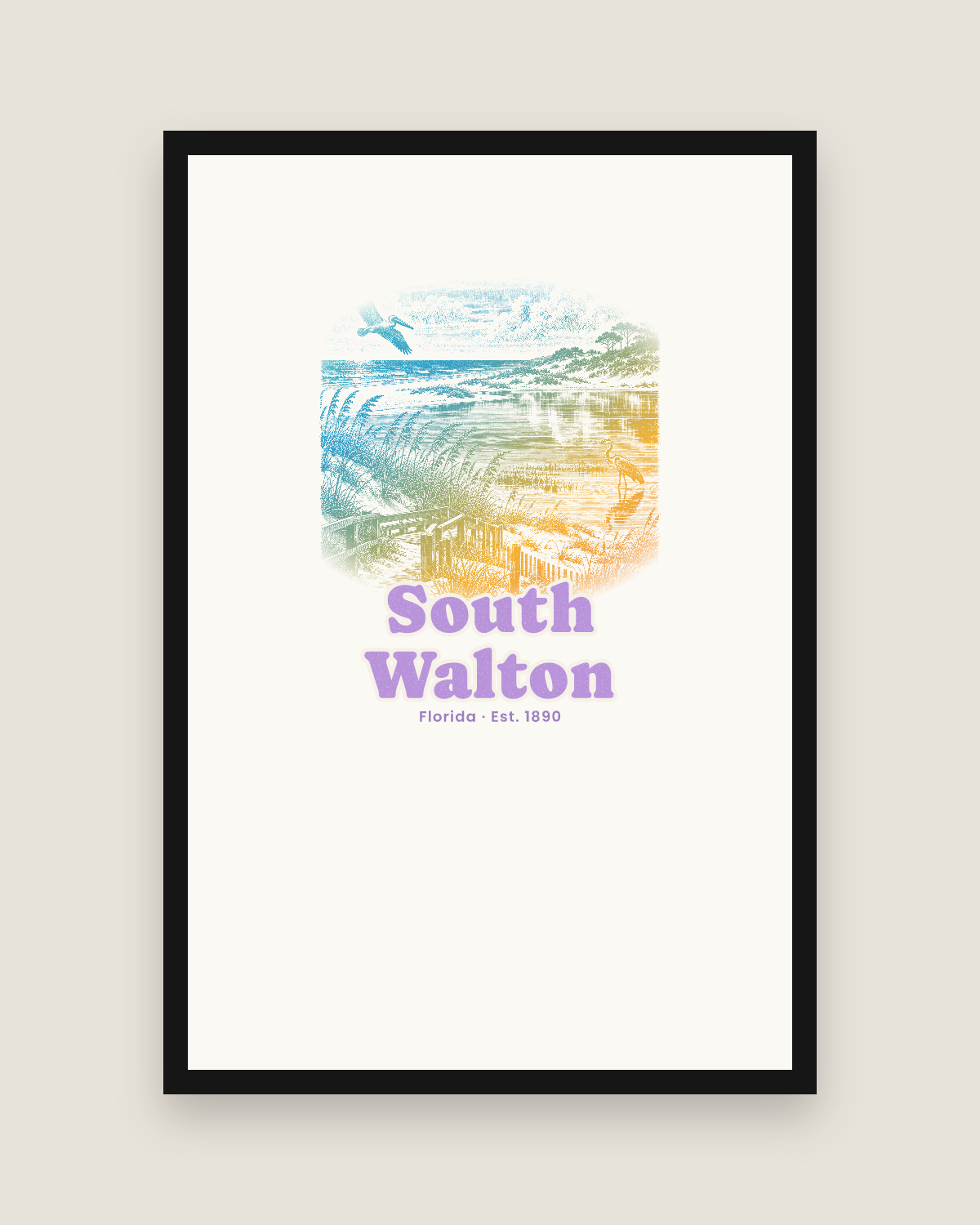 South Walton Dune Lake Matte Poster in White