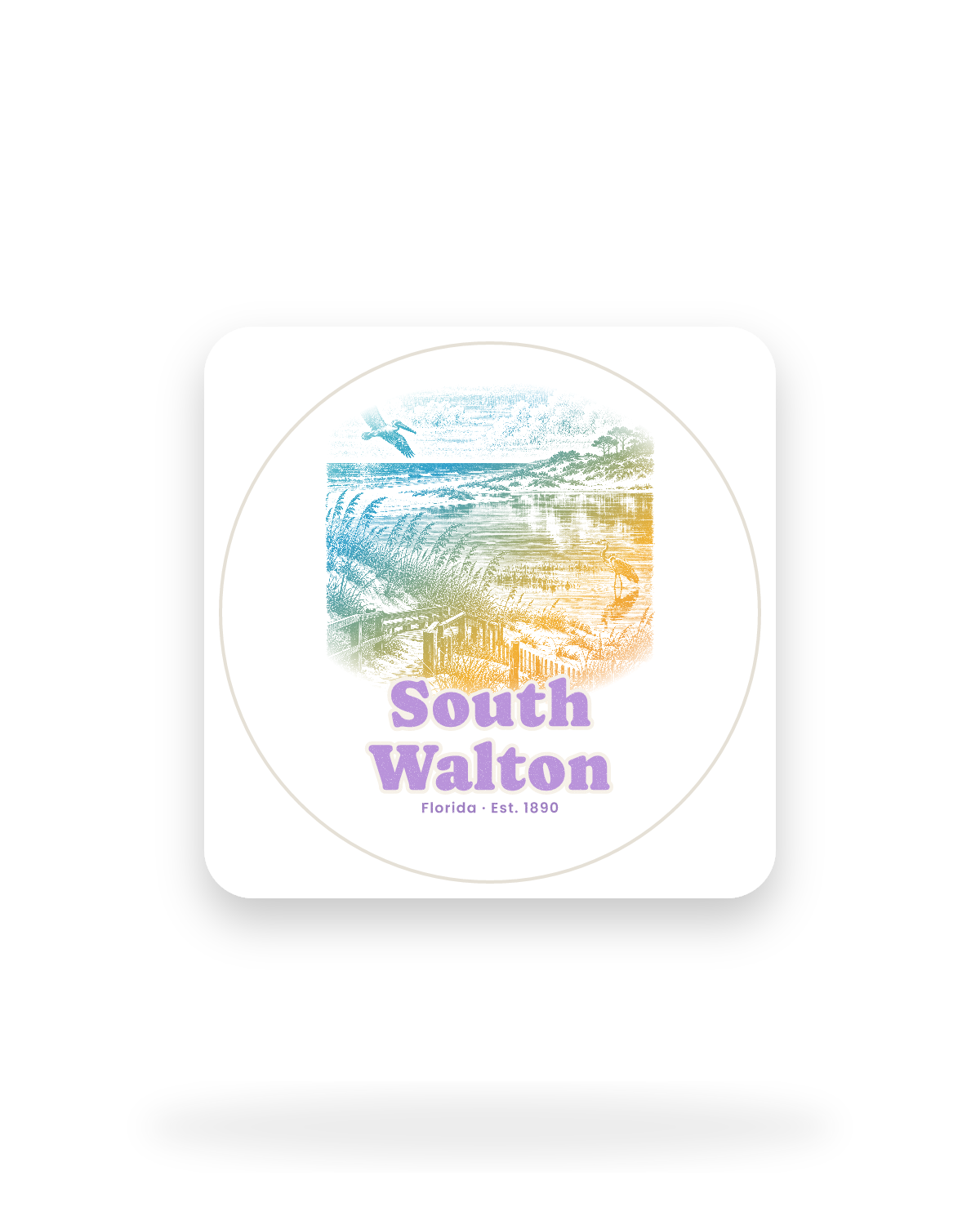 South Walton Dune Lake Kiss-Cut Sticker in White