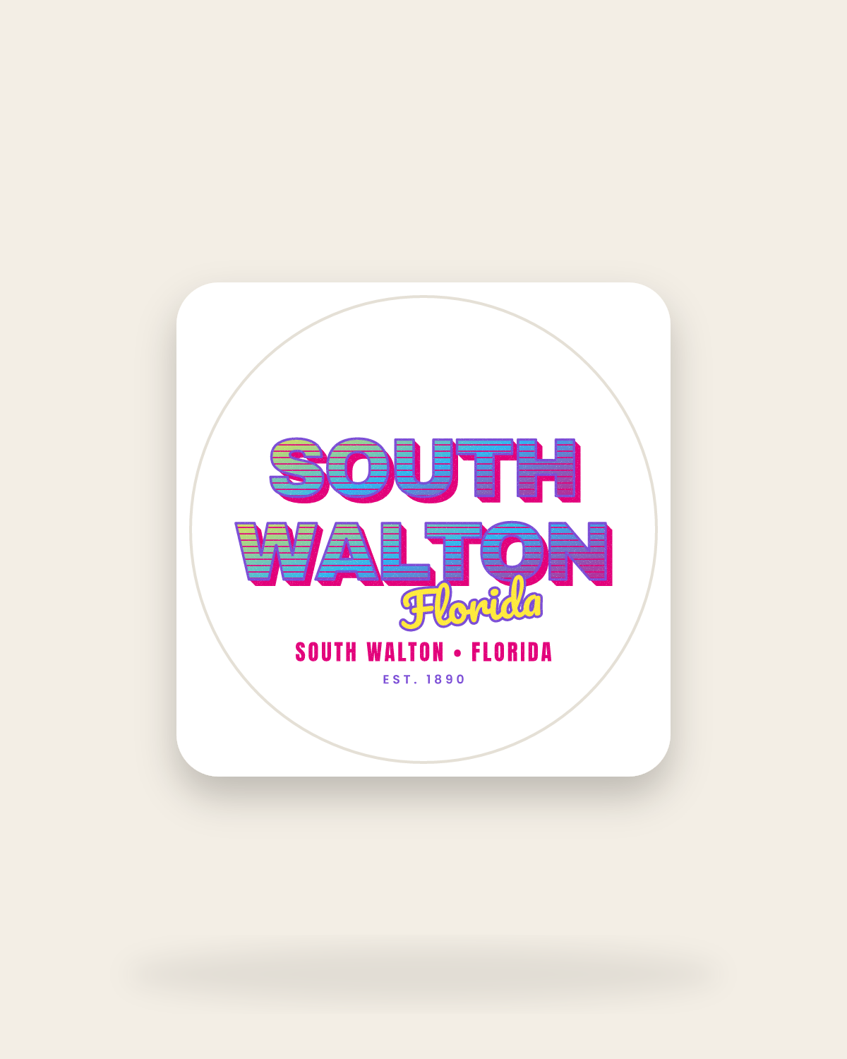 South Walton Music TV Kiss-Cut Sticker in White