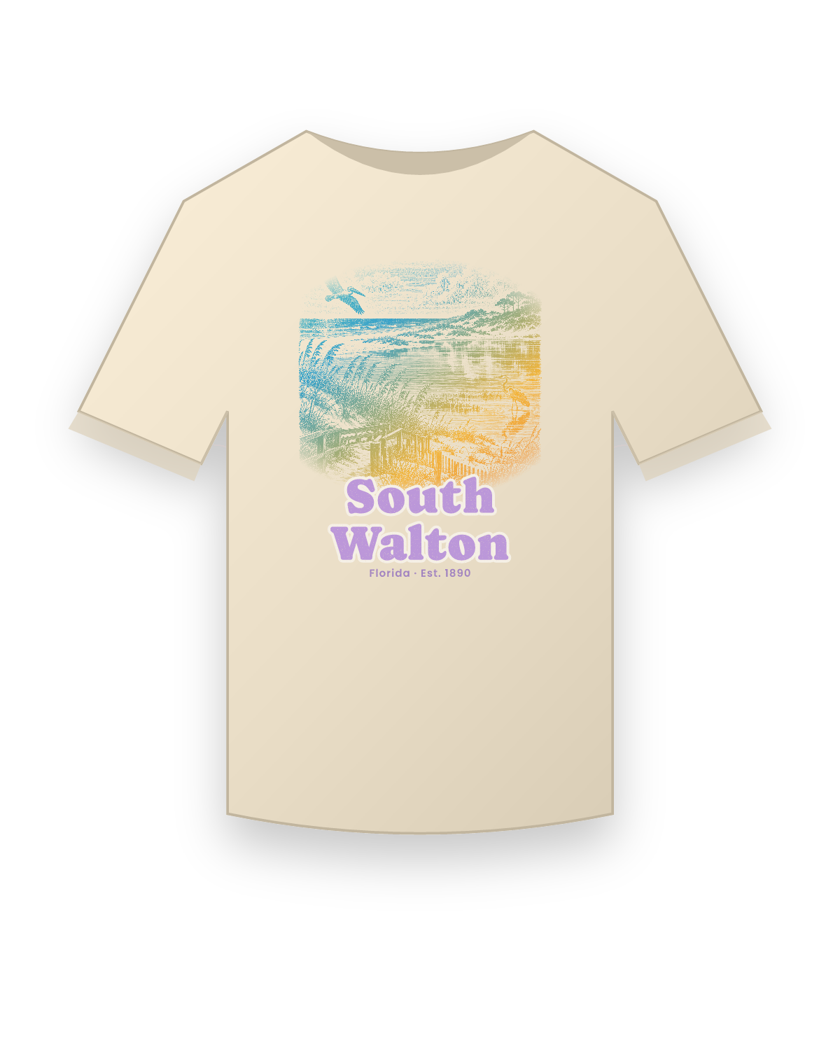 South Walton, FL Dune Lake Classic Tee in Natural