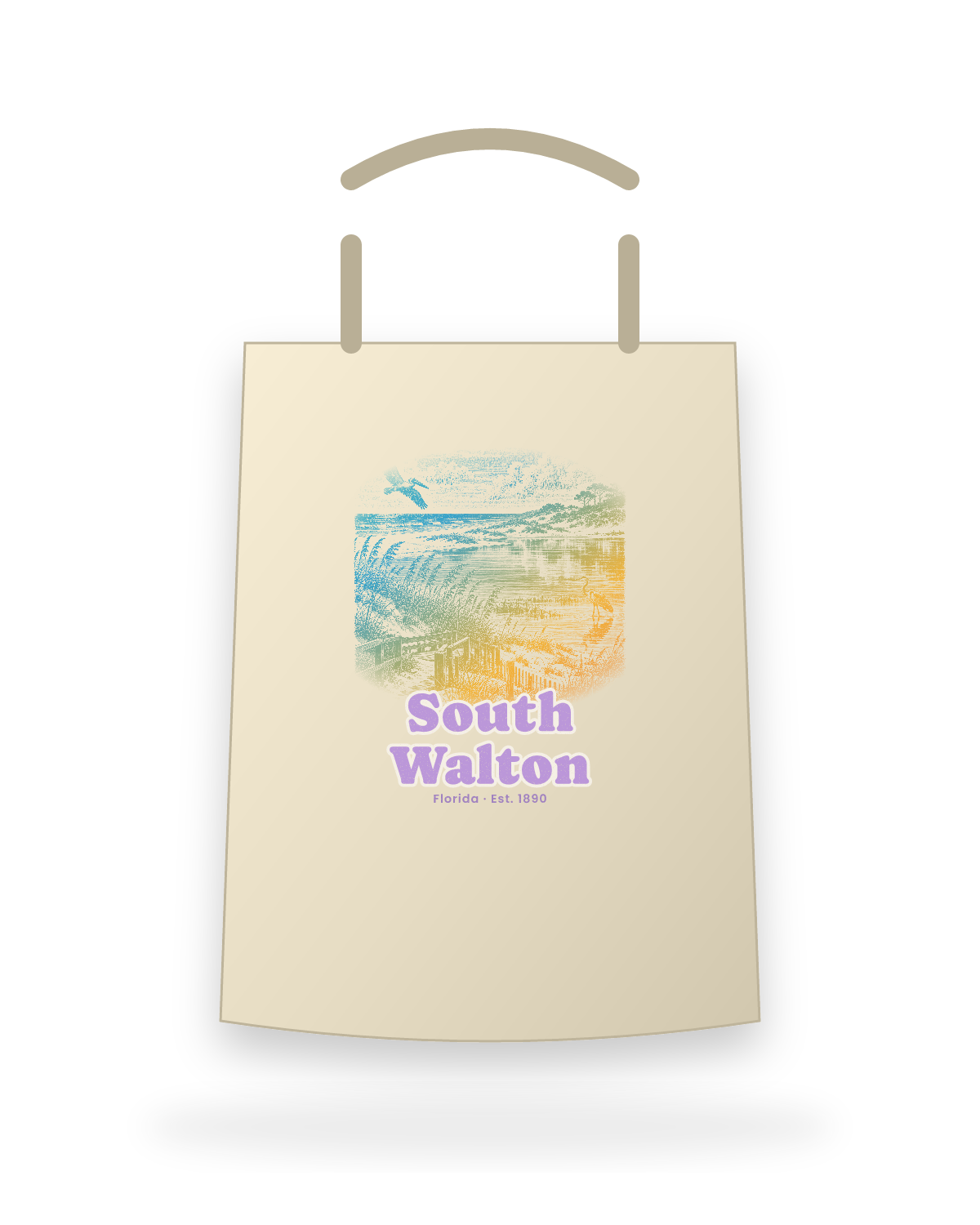South Walton Dune Lake Canvas Tote in Beige