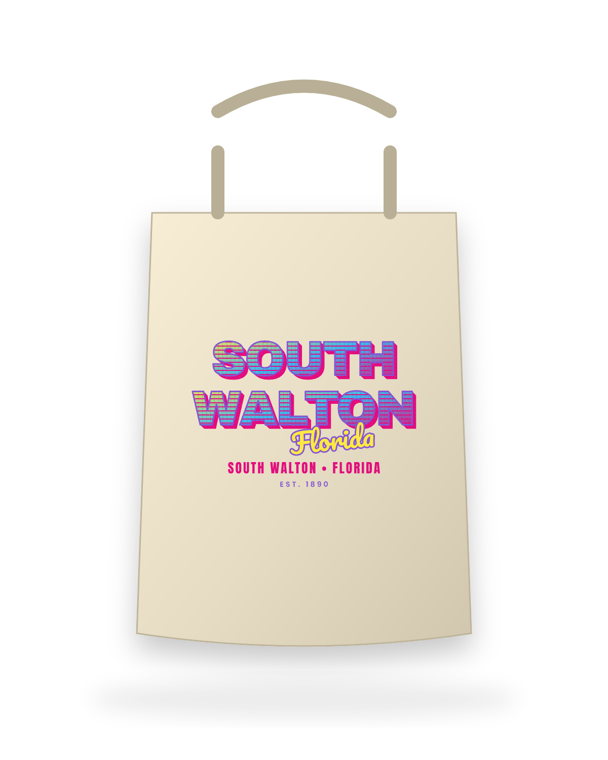 South Walton Music TV Canvas Tote in Beige