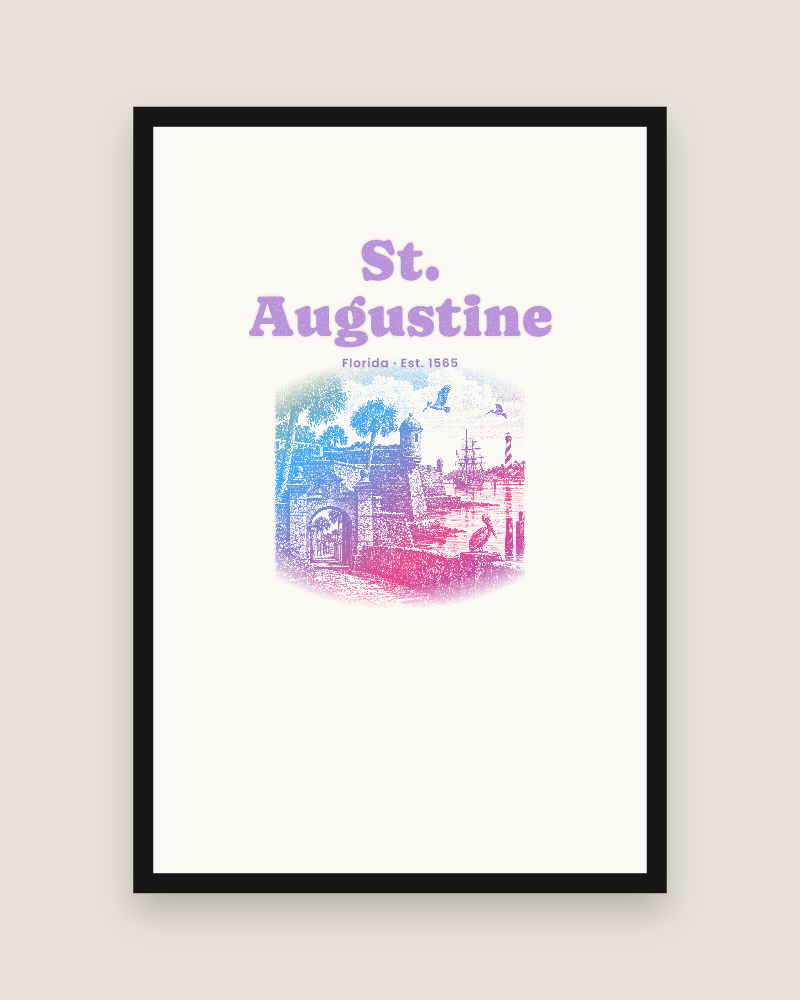 St. Augustine Old Fort & Lighthouse Matte Poster