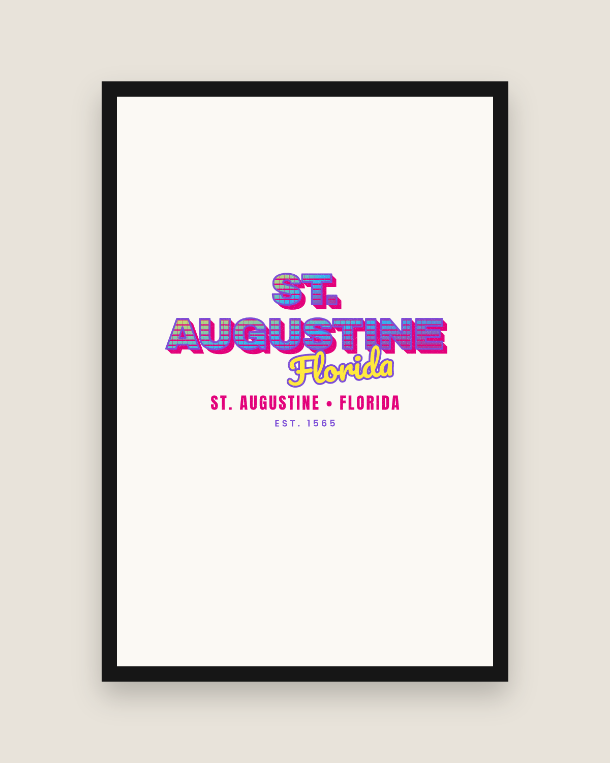St. Augustine Music TV Matte Poster in White