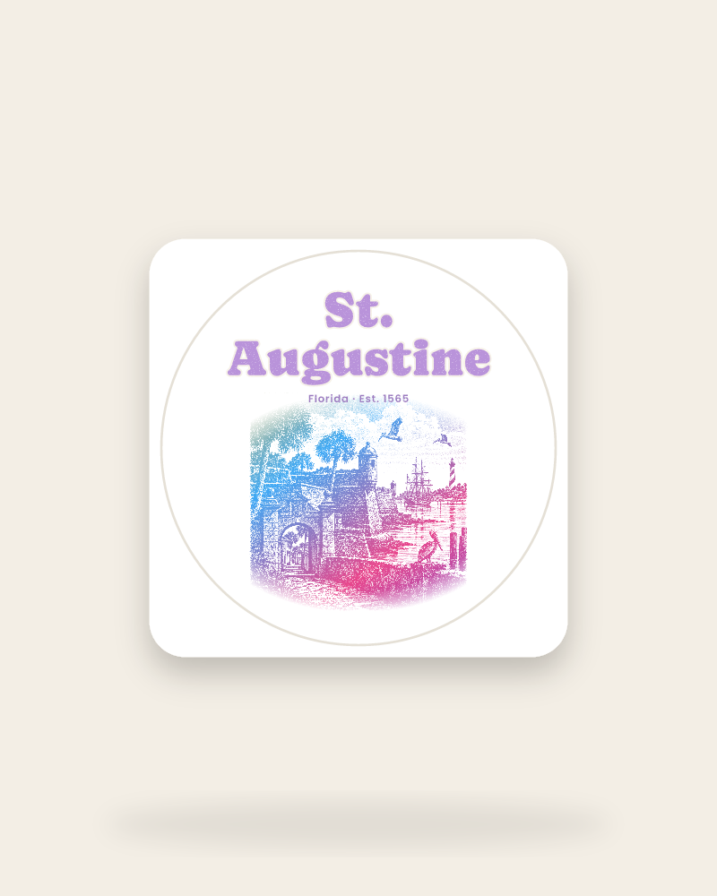St. Augustine Old Fort & Lighthouse Kiss-Cut Sticker